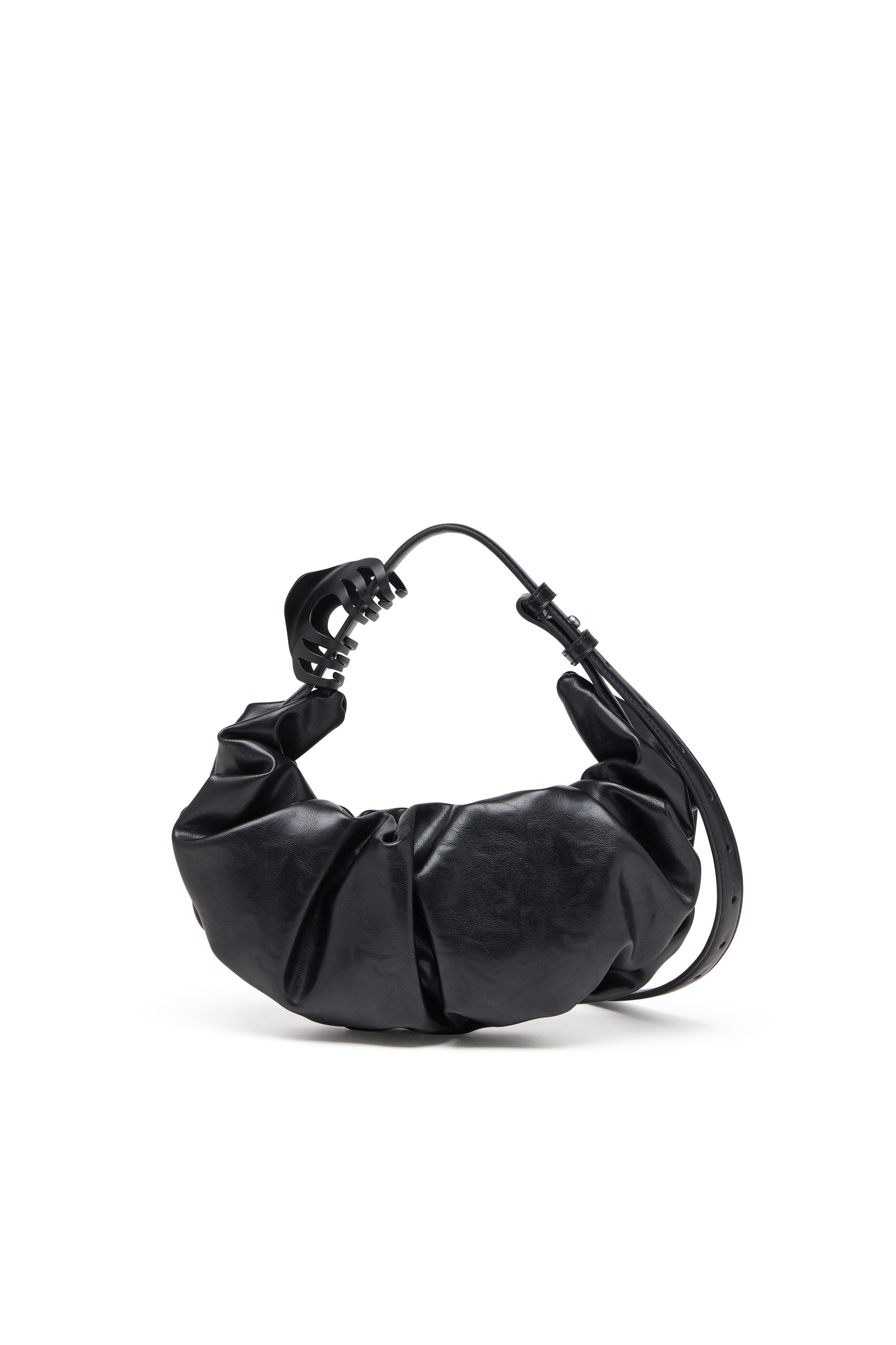 Diesel - GRAB-D HOBO S, Grab-D S-Borsa hobo piccola in PU lucido scrunched Donna in Nero - 3