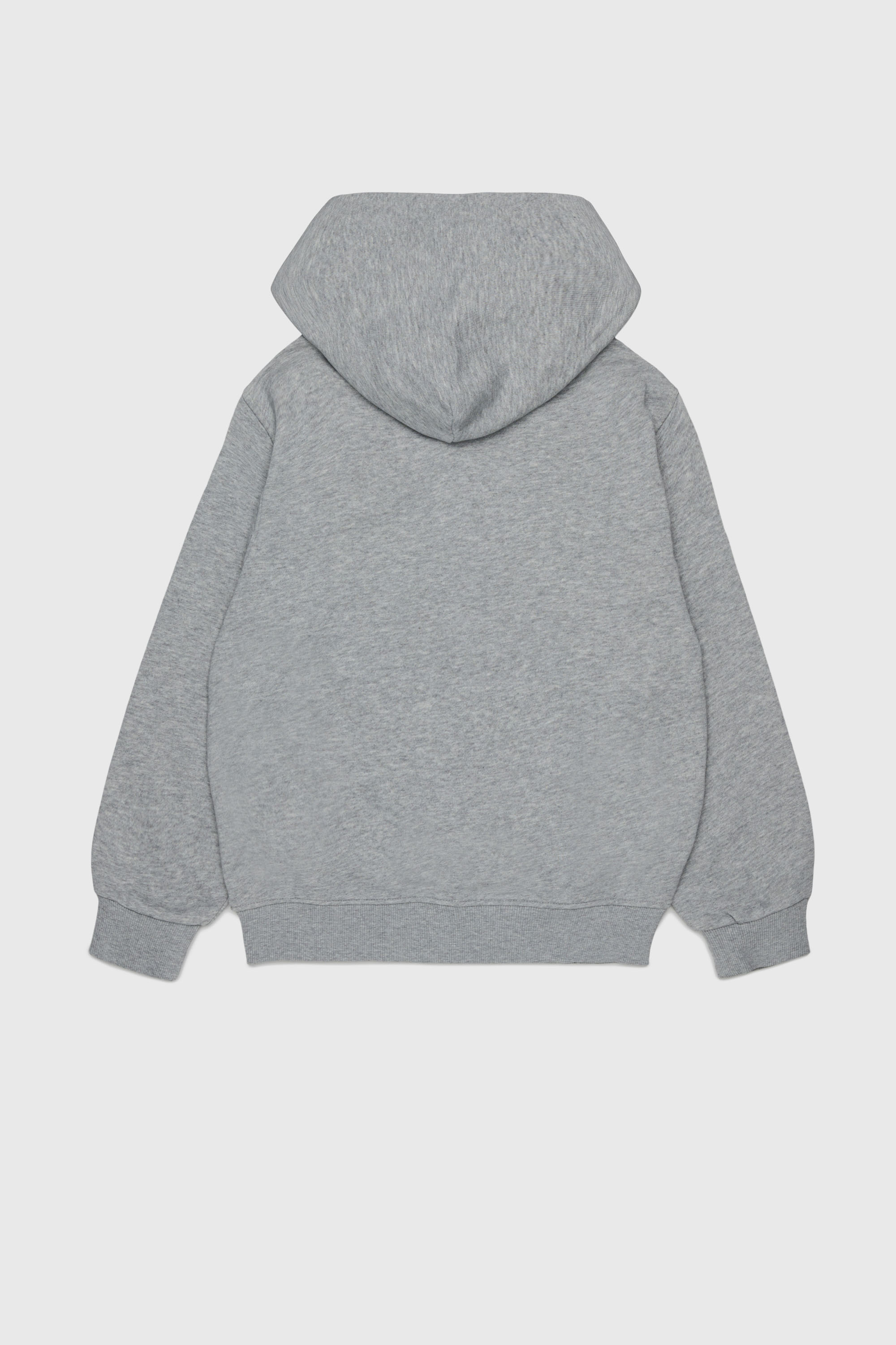 Diesel - SJEANSHOOD OVER, Felpa con zip e lettere logo sfrangiate Uomo in Grigio - 2