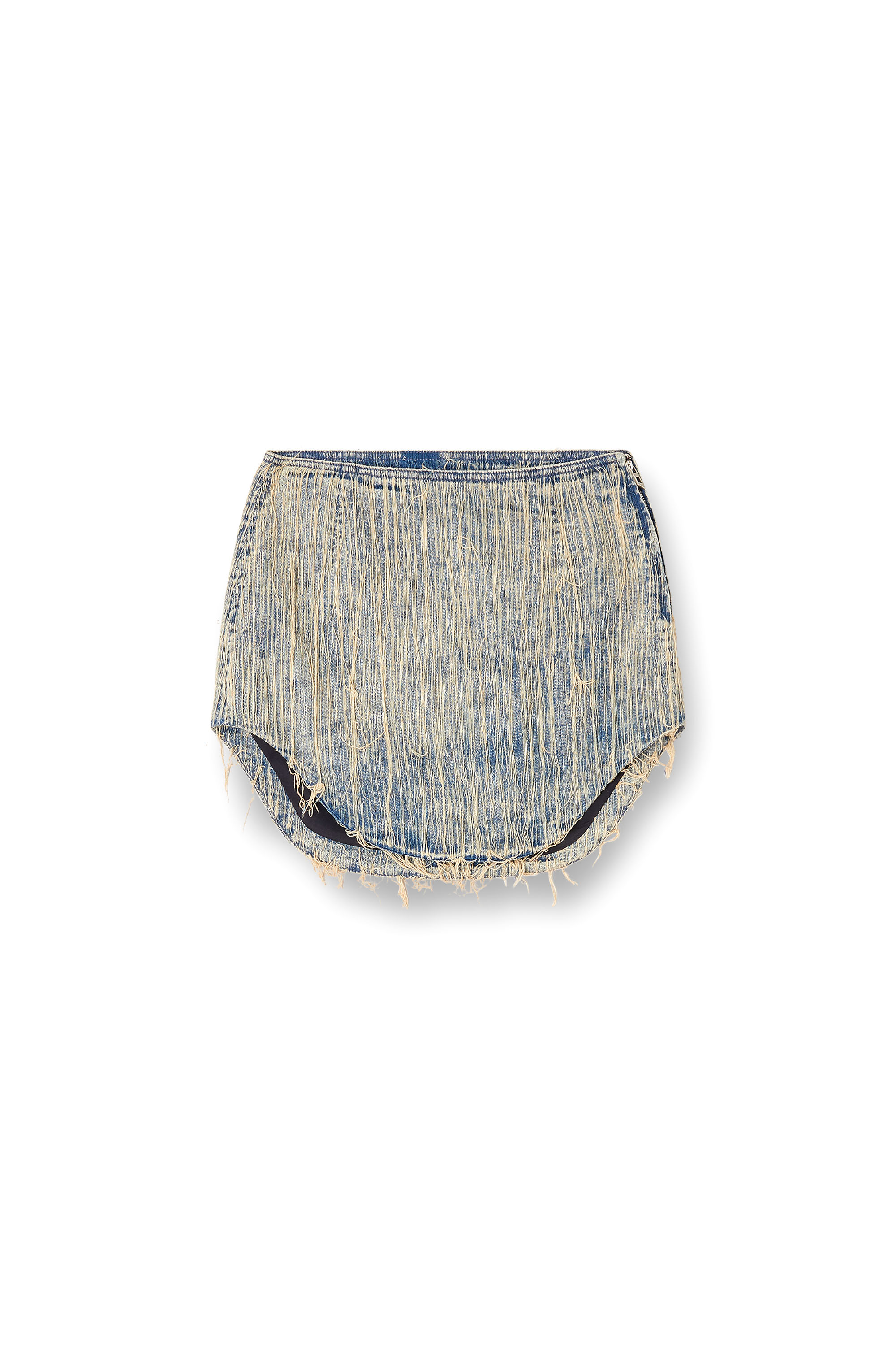 Diesel - DE-ADA-S, Minigonna in denim con dettagli a vivo Donna in Blu - 3