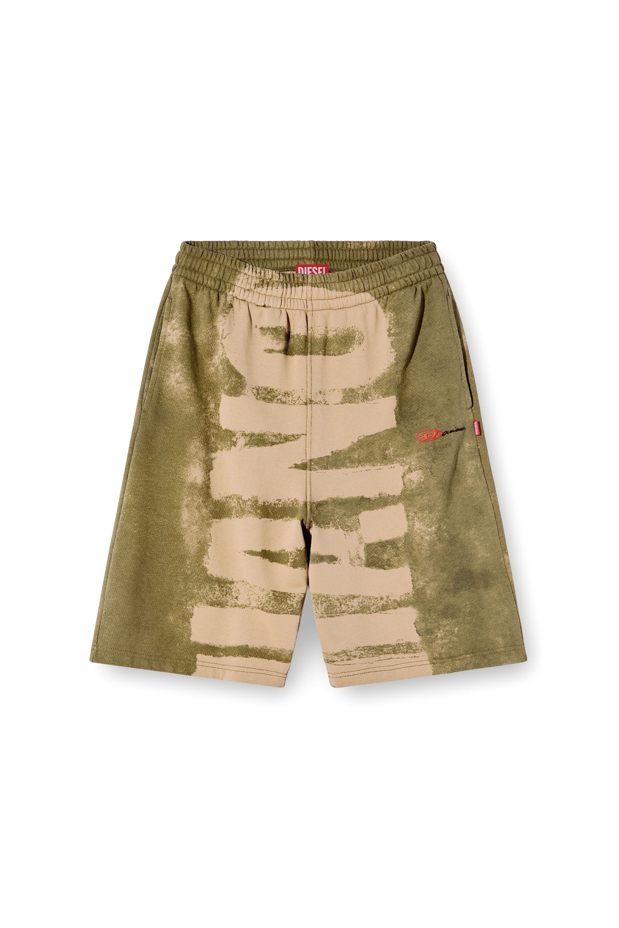 Diesel - P-MARSHY-BLEEDING-DD, Short sportivi con stampa Damiano Unisex in Verde - 3