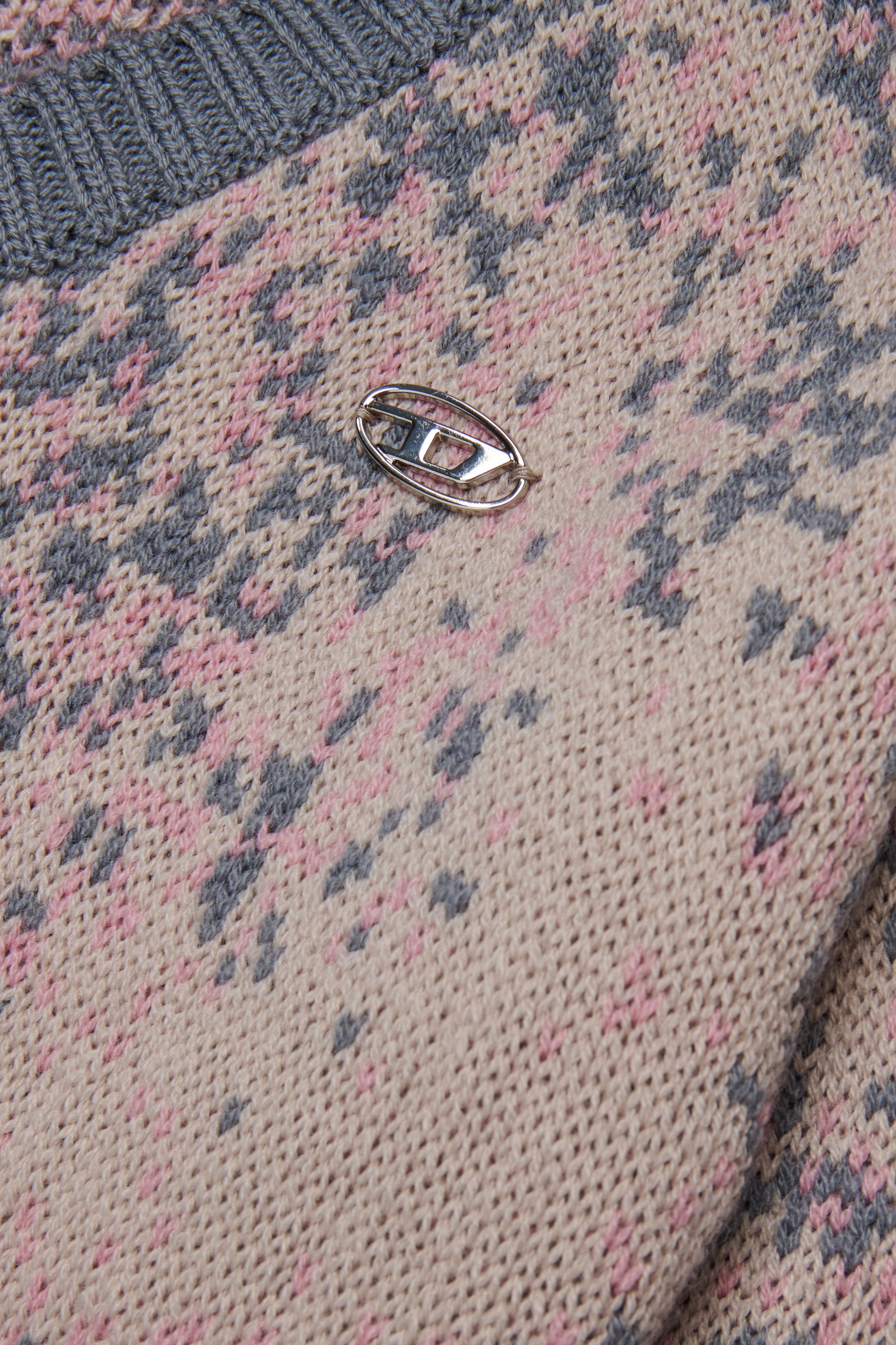 Diesel - KMRENZA, Maglia in lana con scollo a V Donna in Rosa - 4