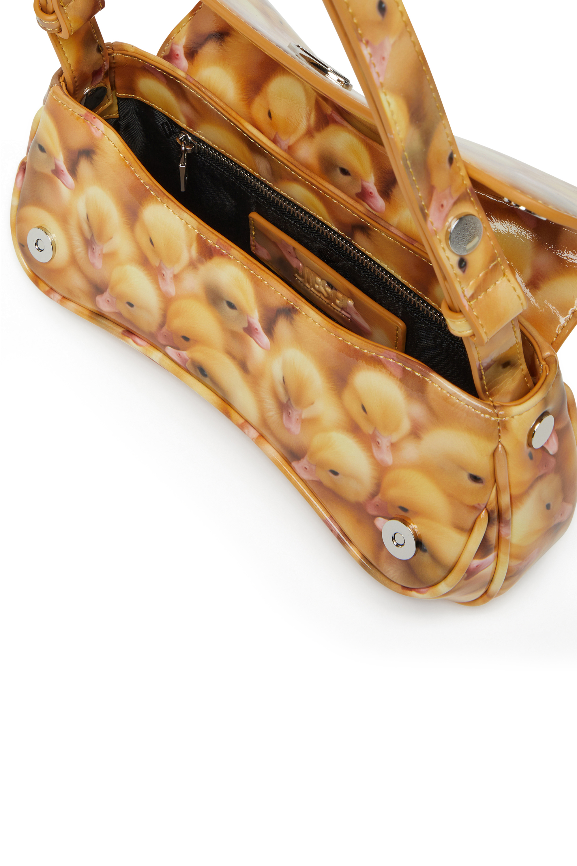 Diesel - PLAY CLUTCH, Play-Clutch lucida con stampa Donna in Giallo - 4