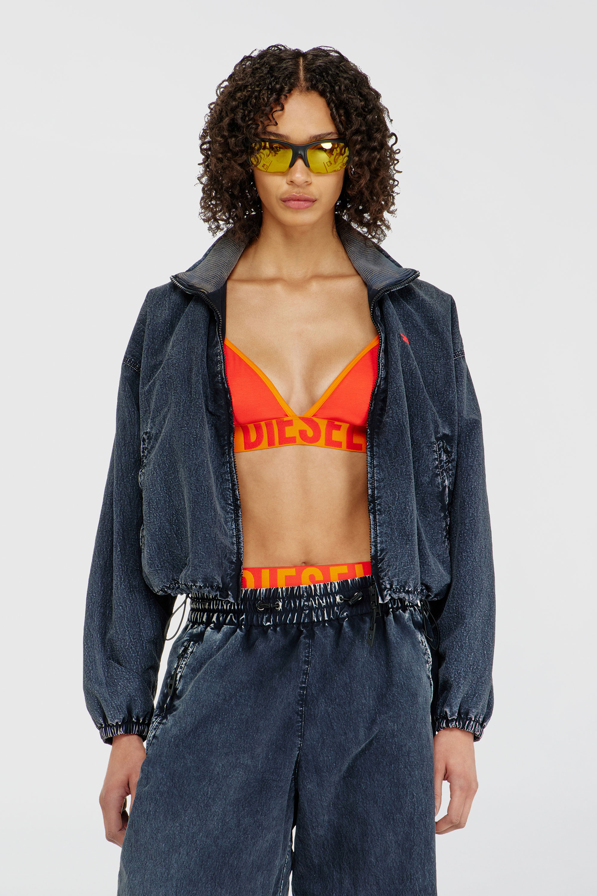 Diesel - CORA-D-POP, Reggiseno a triangolo in cotone bicolore Donna in Arancione - 1