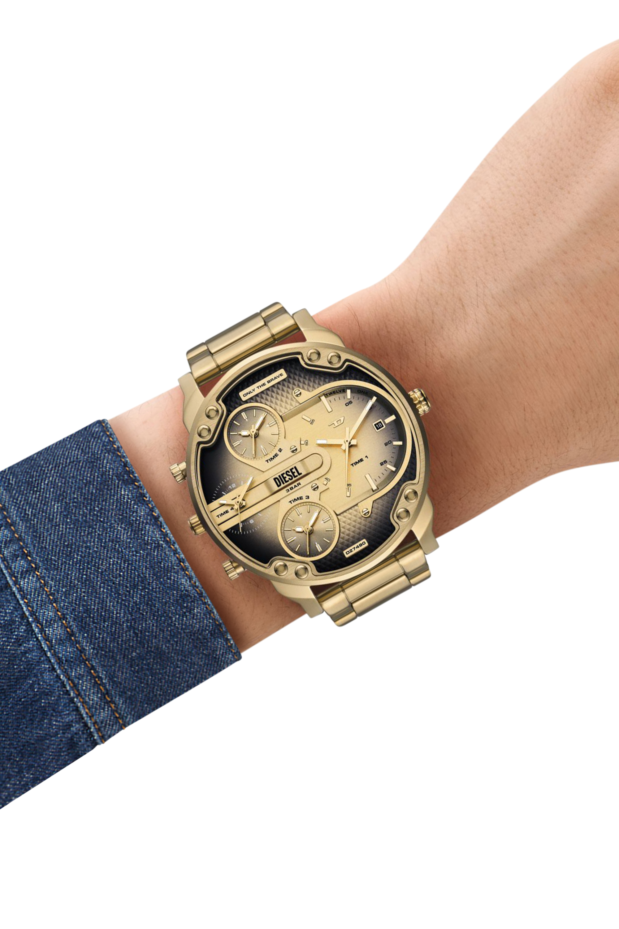 Diesel - DZ7490 WATCH, Man's Mr. Daddy Slim Multi-Movement Stainless Steel Watch in Gold - 4