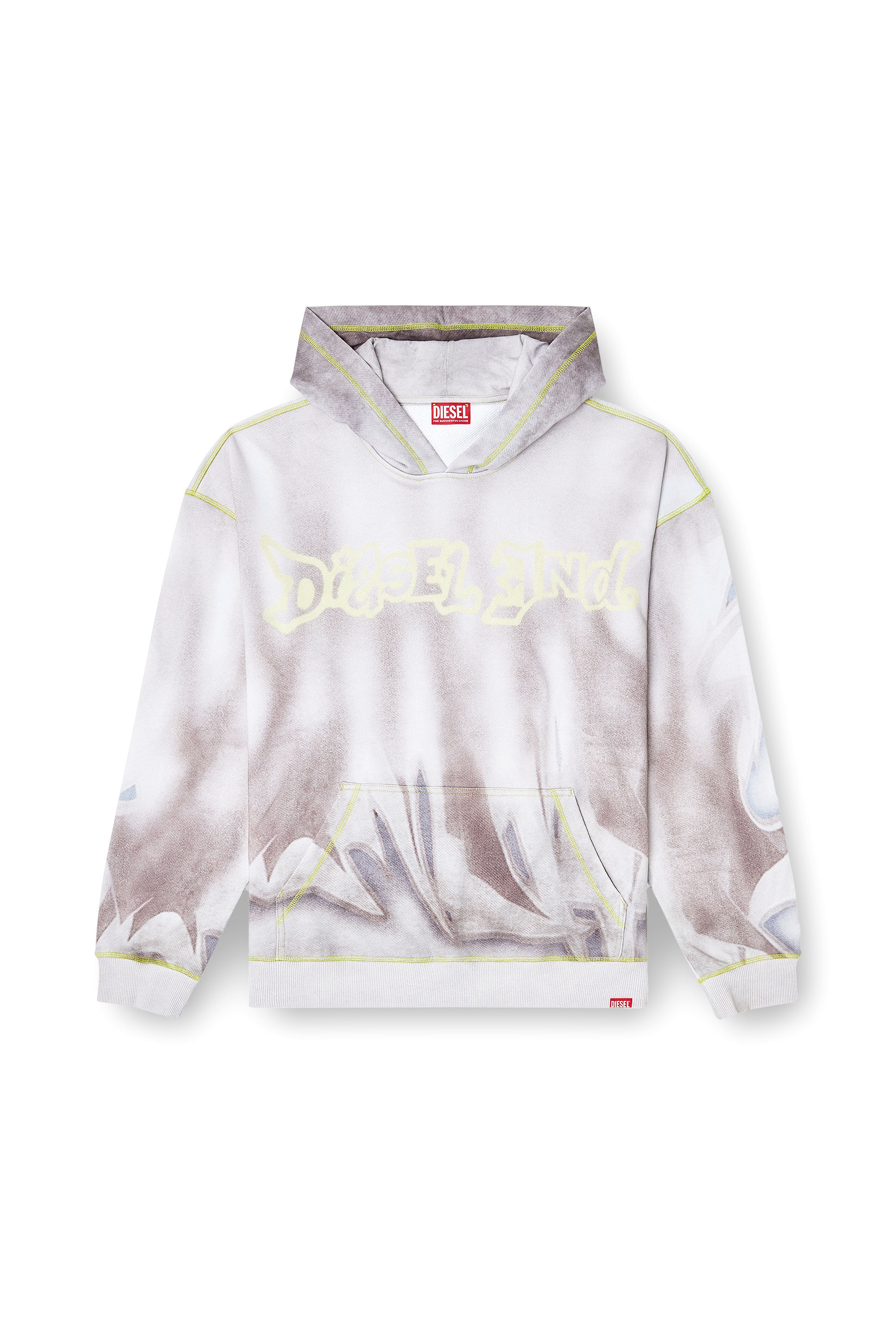 Diesel - S-BOXT-HOOD-SHOW, Hoodie con stampa graffiti Uomo in Grigio - 3