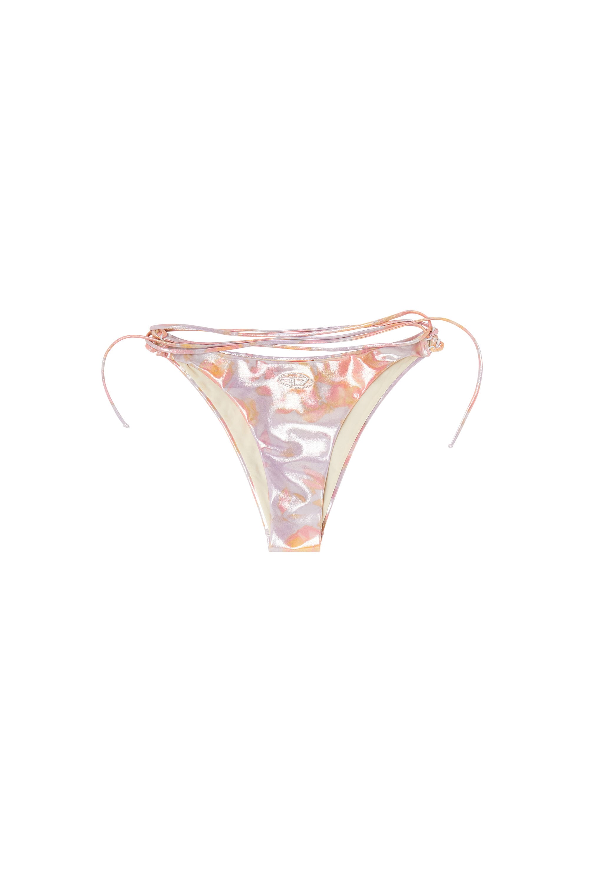 Diesel - GIUSY-UTLT, Slip bikini metallizzato con stampa floreale Donna in Viola - 4