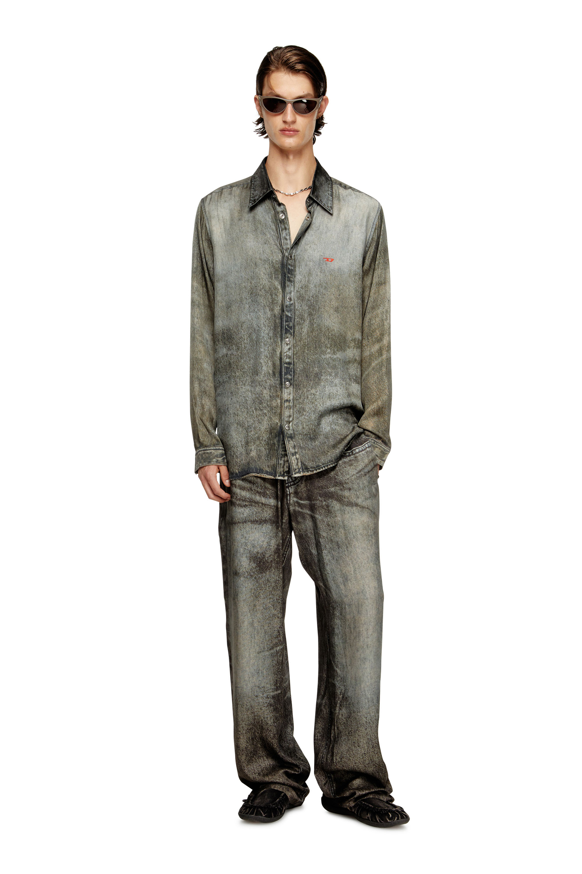 Diesel - P-THECK-LKCT, Man's Elasticated pants in denim-look viscose in null - 2