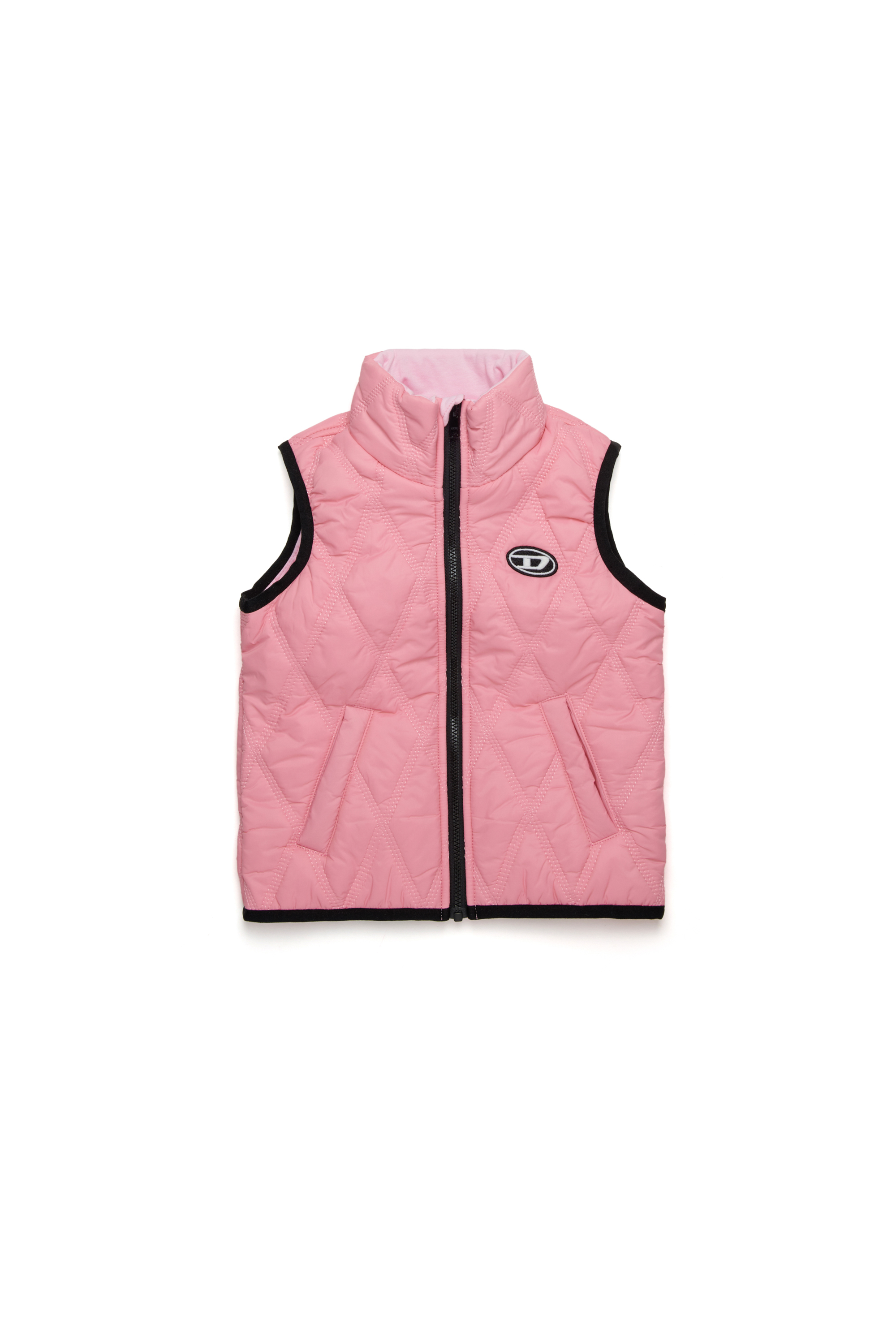 Diesel - JFOKKLOGONHB, Gilet trapuntato con patch Oval D Unisex in Rosa - 1