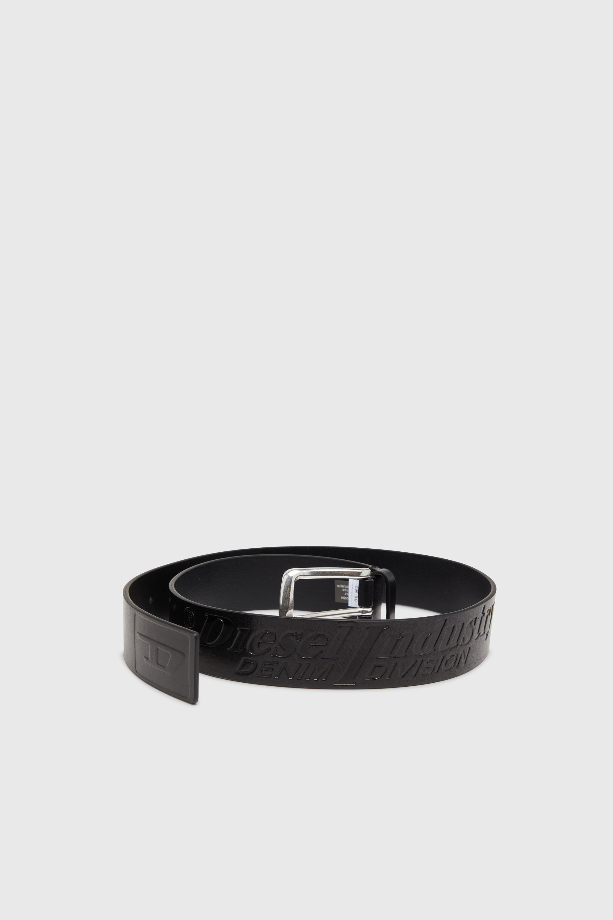 Diesel - B-FLAG-D EMBOSSED, Cintura 4 cm in pelle da con logo inciso Uomo in Nero - 3