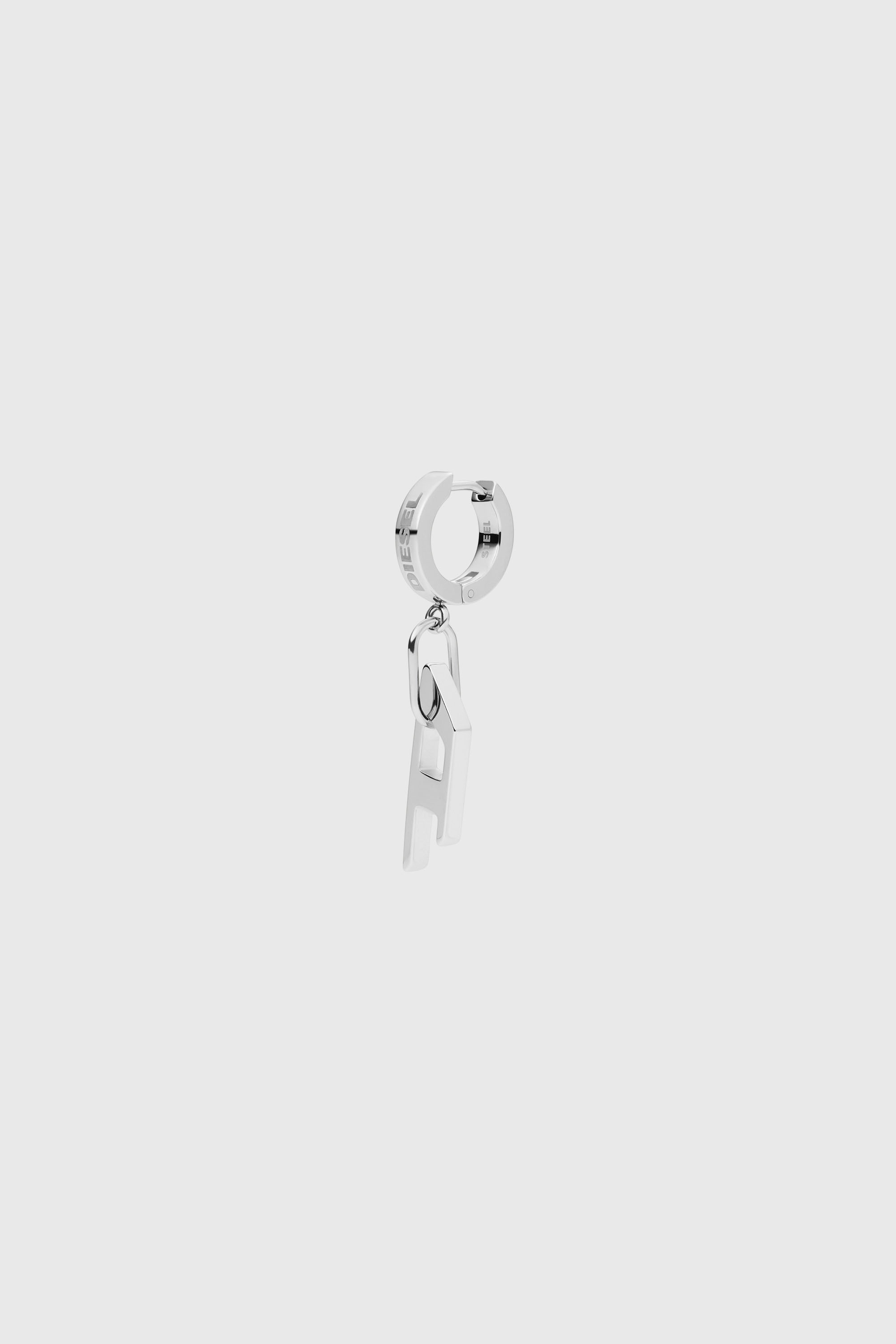 Diesel - DX1336, Unisex's Stainless steel single hoop earring in Silver - 2