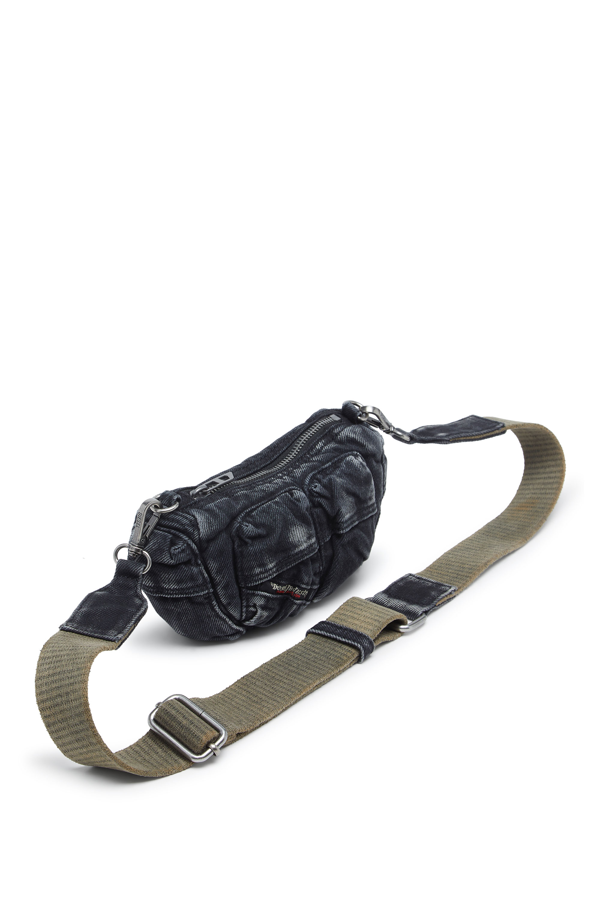 Diesel - MULTI-PKTS CROSSBODY XS X, Multi-Pkts - Borsetta in denim lavato Unisex in Grigio - 5