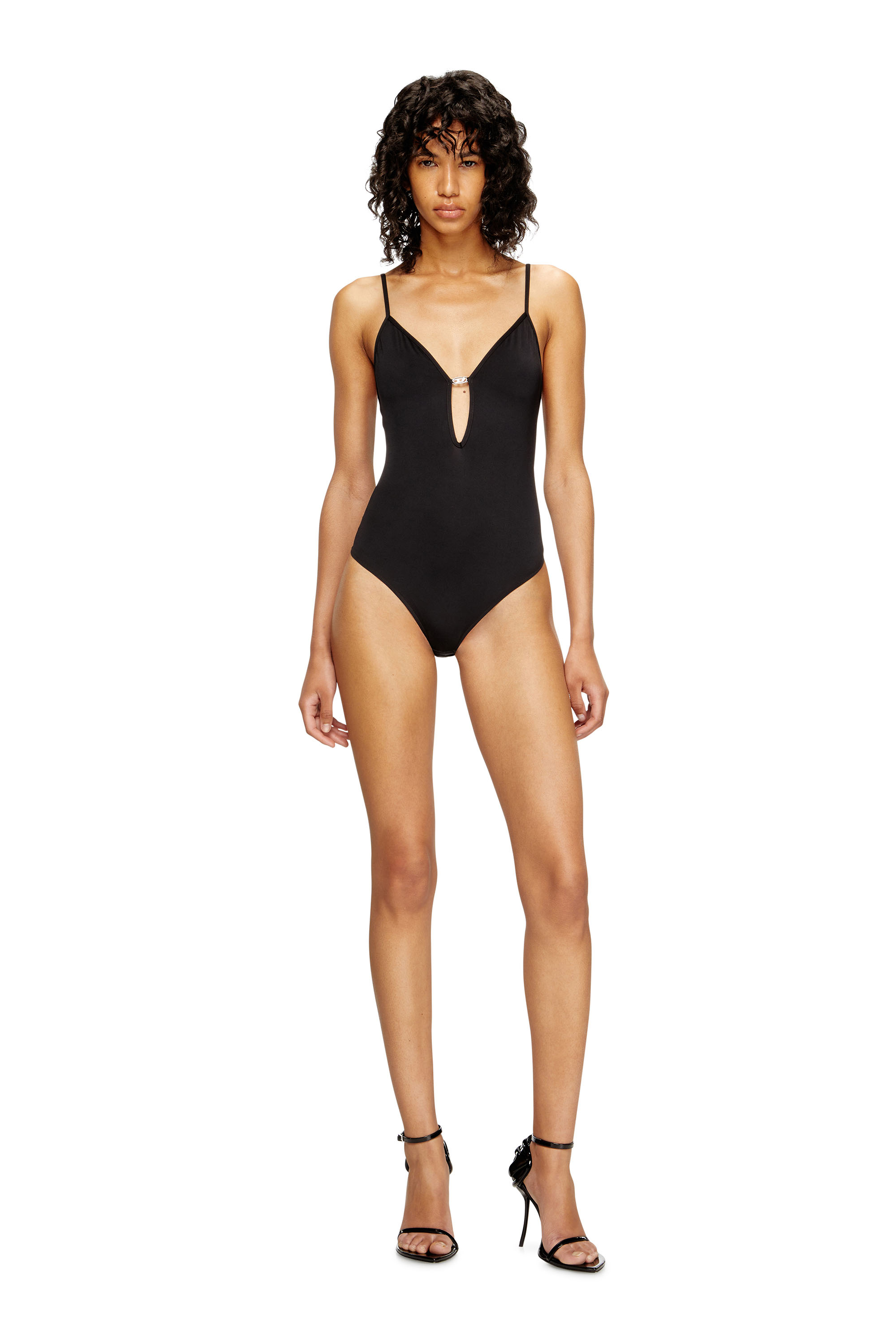 Diesel - UFBY-OVAL-D-BODYSUIT, Body Oval D Donna in Nero - 2