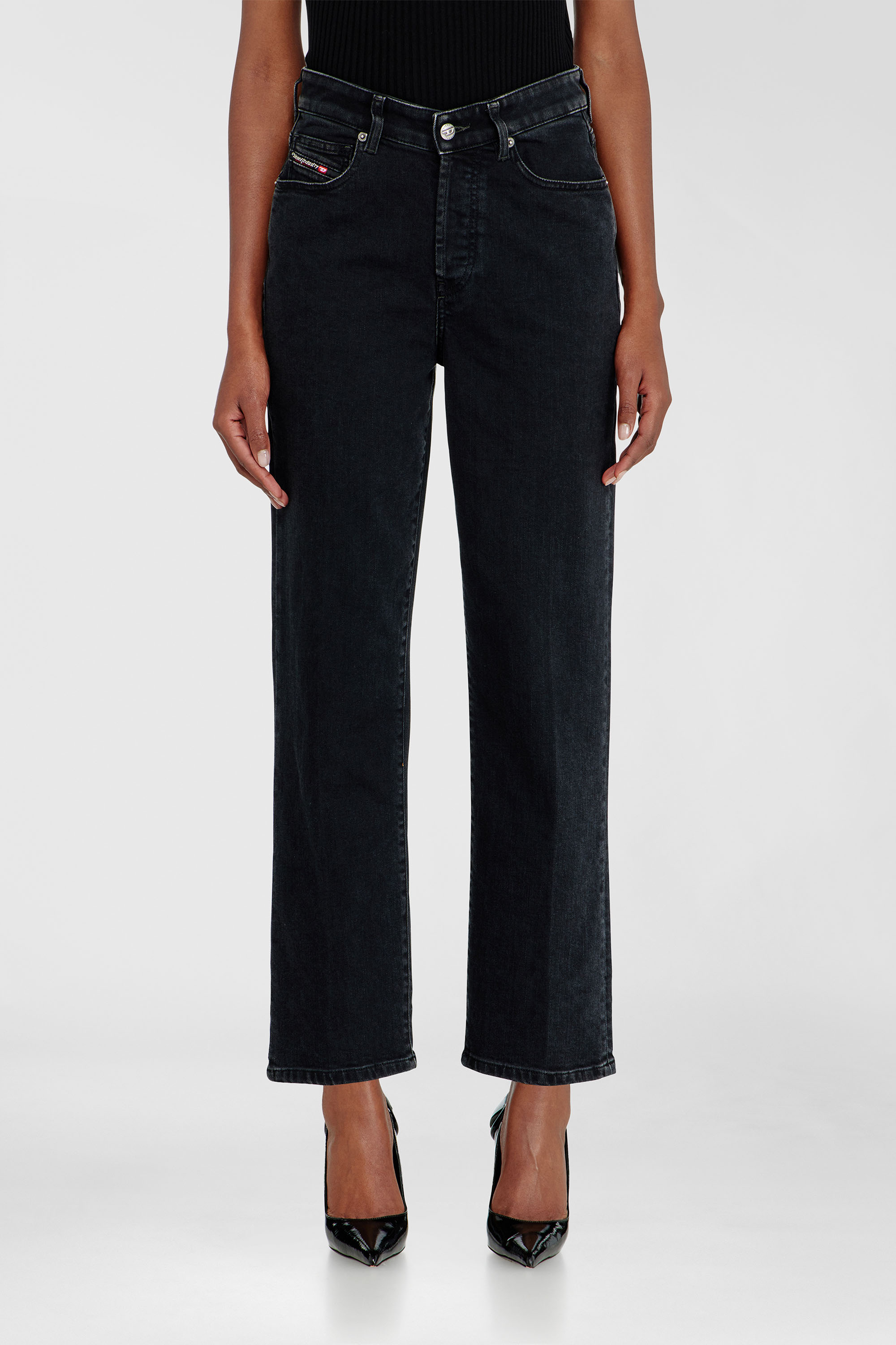 Diesel - Regular Jeans 1981 D-Went 09N89 Donna, Nero/Grigio scuro - Image 4