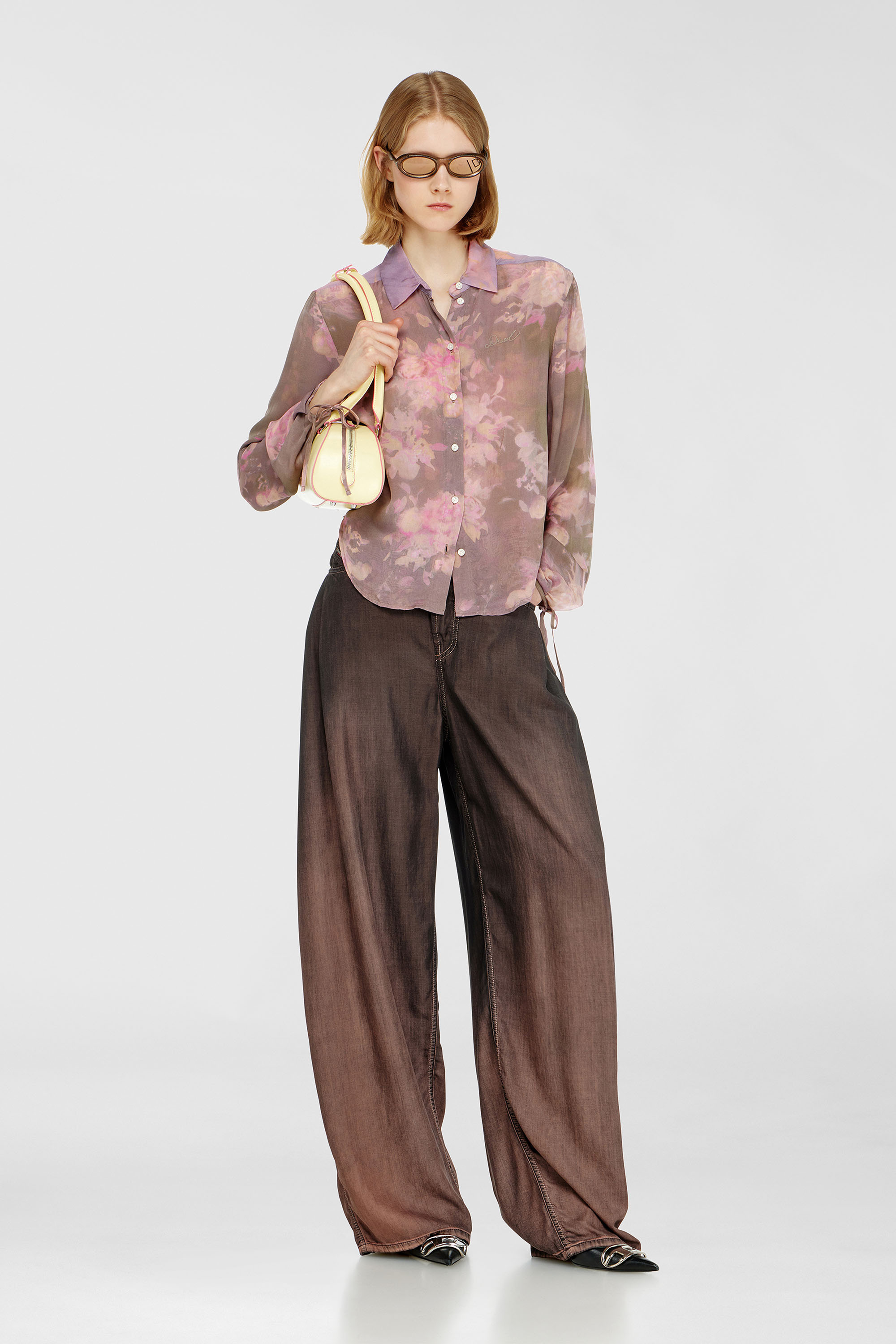 Diesel - C-LEVER, Camicia in chiffon con stampa floreale all-over Donna in Multicolor - 2