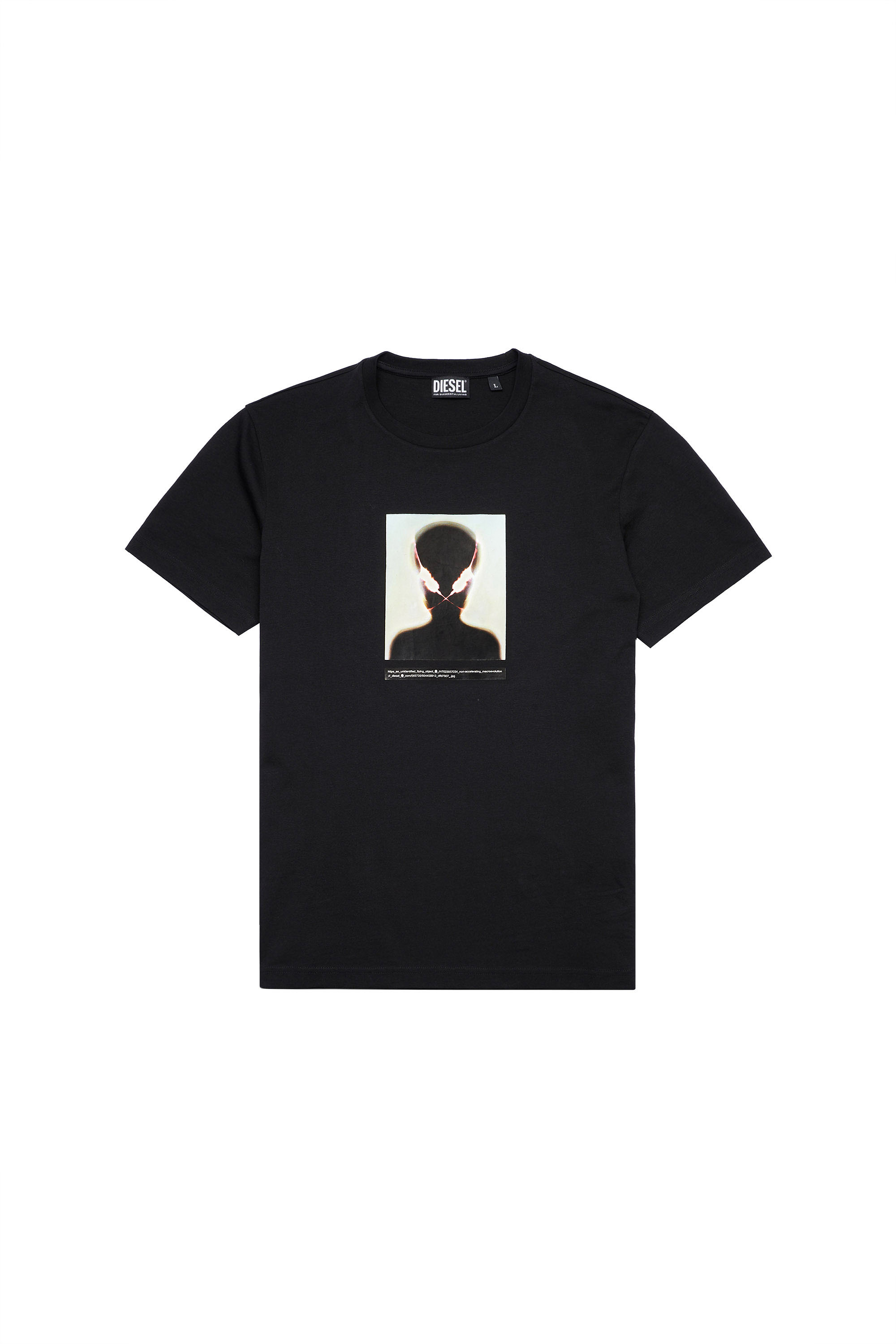 T-DIEGOS-SLITS-B81, Nero - T-Shirts