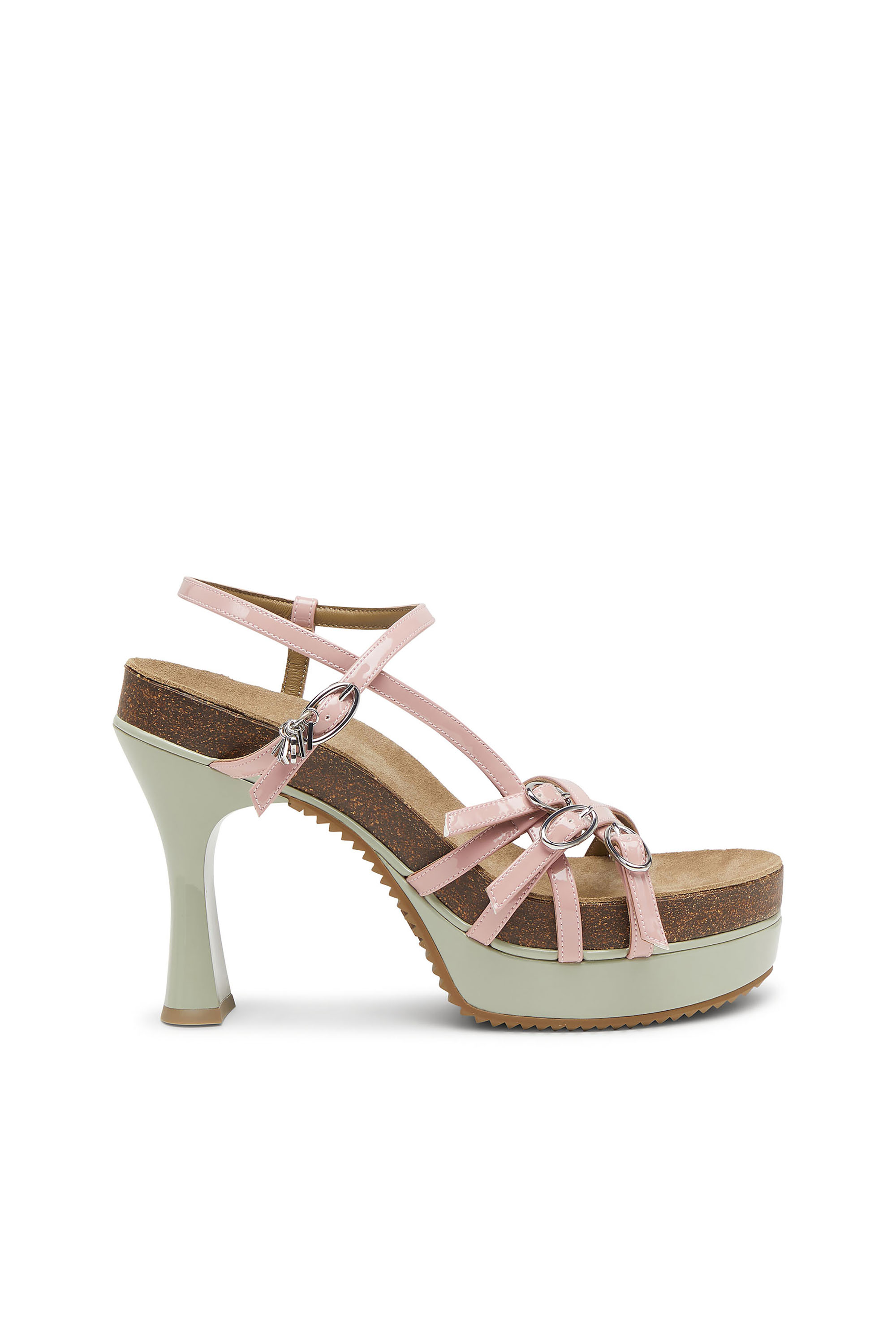 Diesel - D-WOODSTOCK 105 SANDAL, D-Woodstock-Sandali platform con cinturini in PU lucido Donna in Multicolor - 1