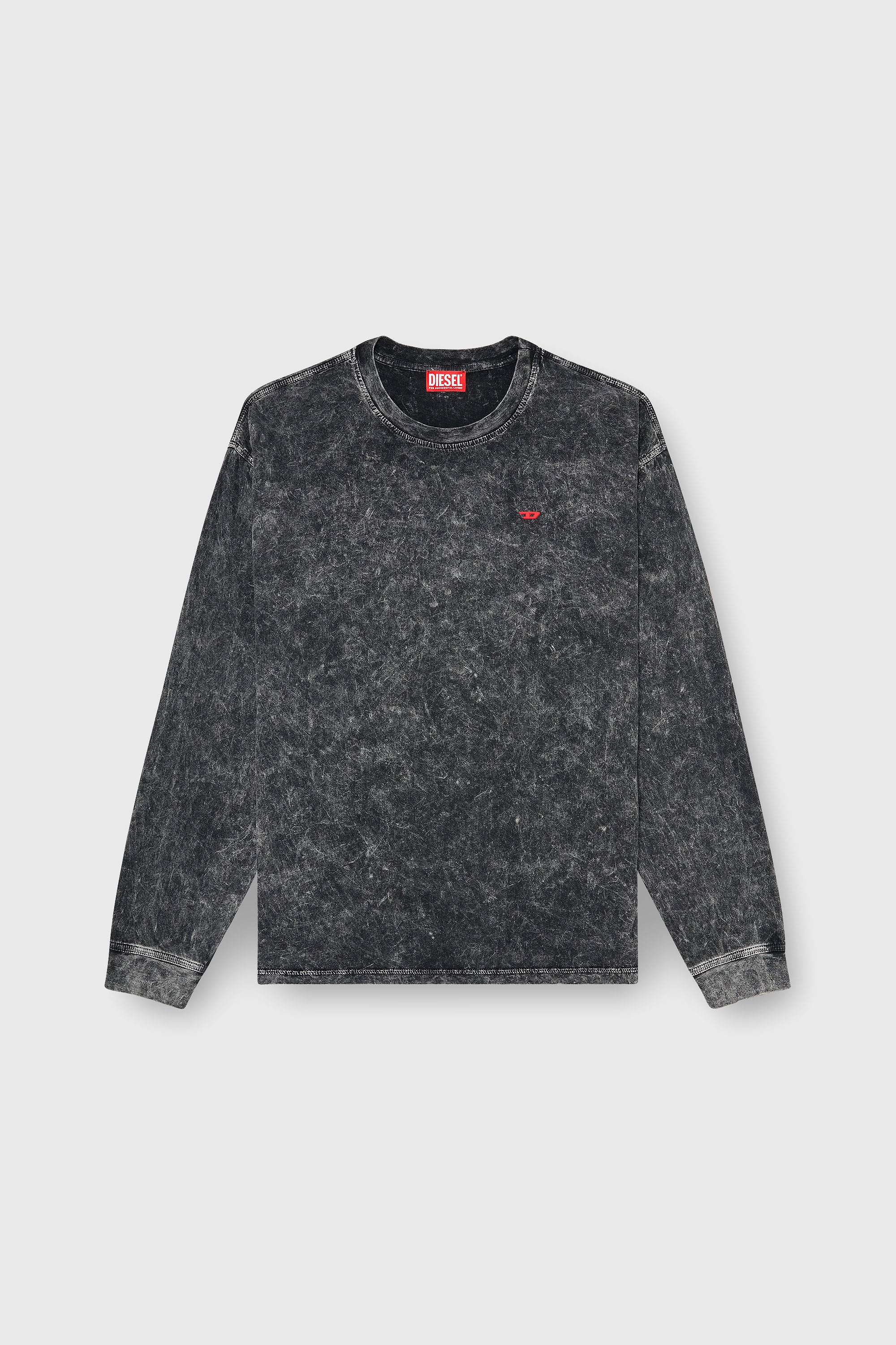 Diesel - T-BOXT-LS-AA5, T-shirt a manica lunga con effetto lavorato Uomo in Grigio - 2