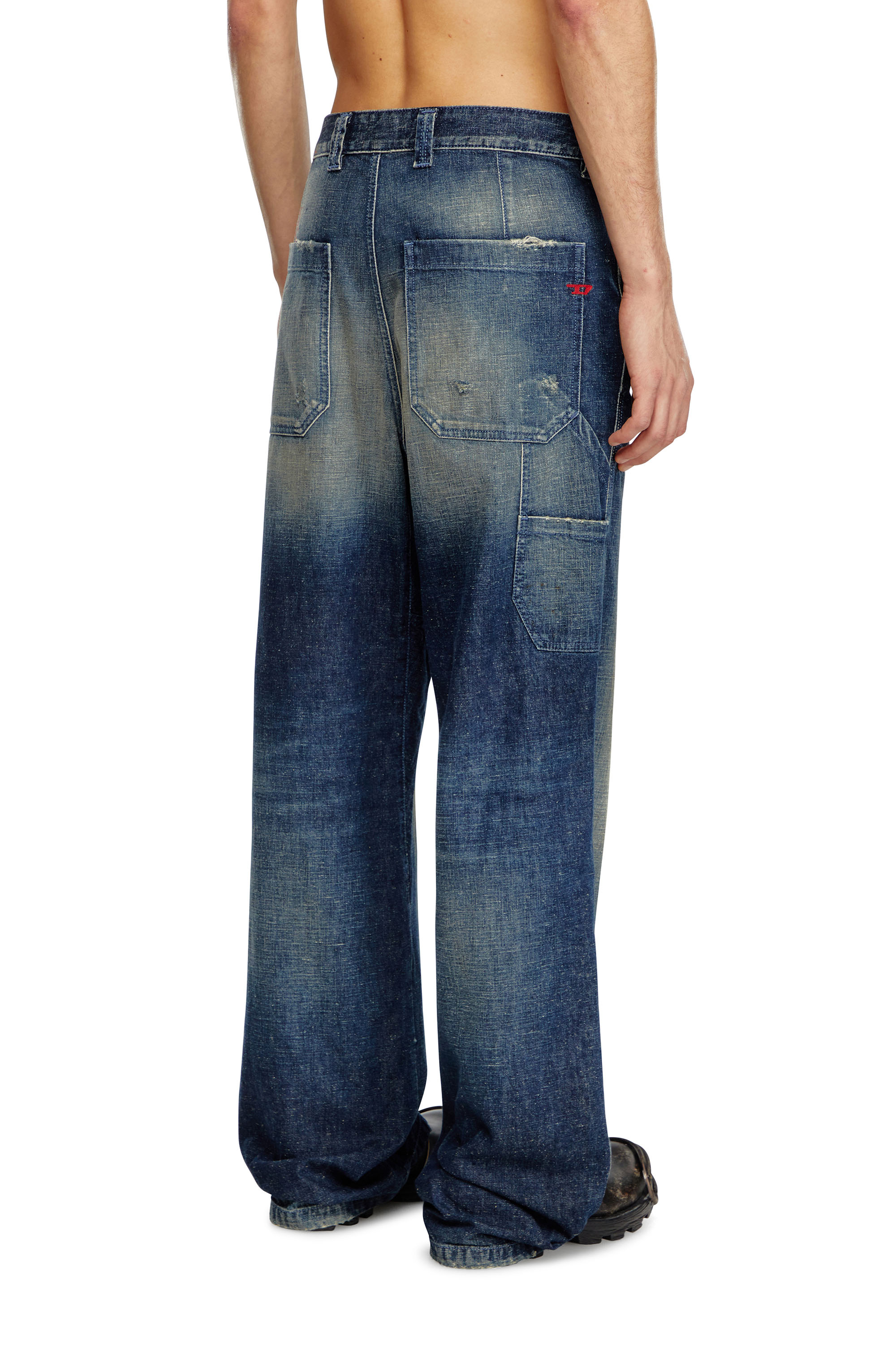 Diesel - Relaxed Jeans D-Livery 09J91 Uomo, Blu Scuro - Image 3