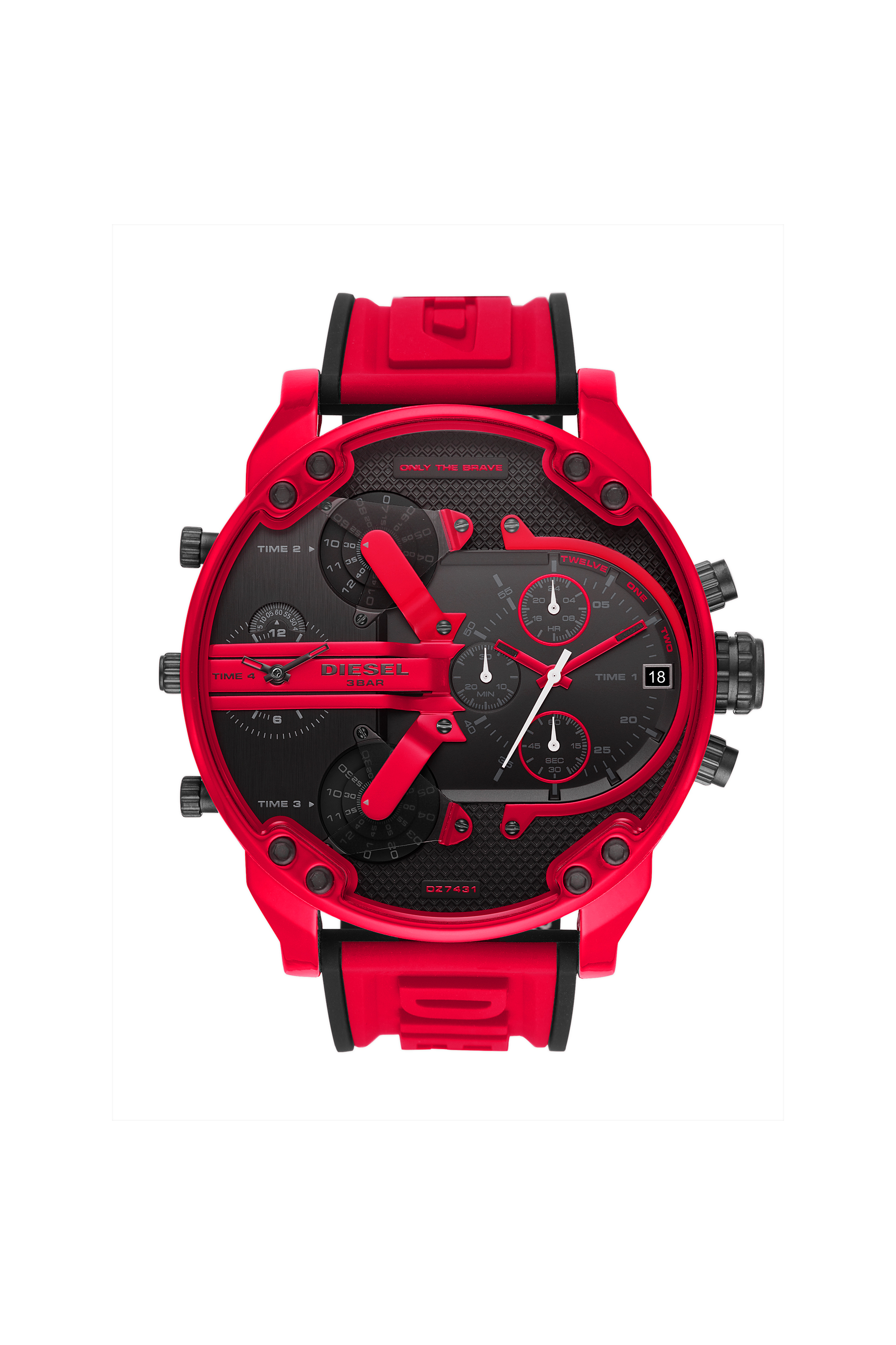 Diesel - DZ7431, Orologio Mr Daddy 2.0 multifunzione in silicone rosso Uomo in Rosso - 1