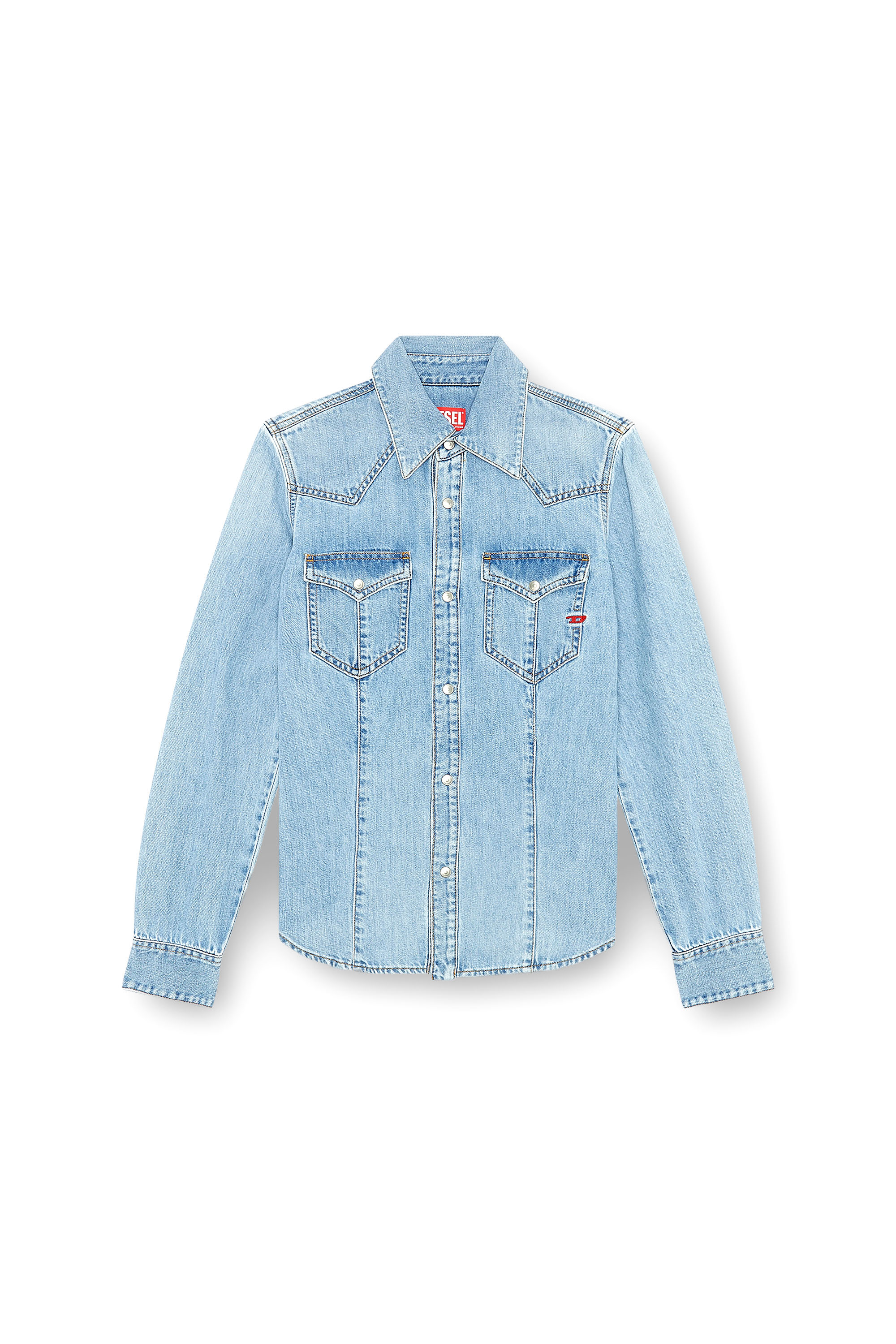 Diesel - DE-WAVES, Camicia Western in denim Donna in Blu - 2