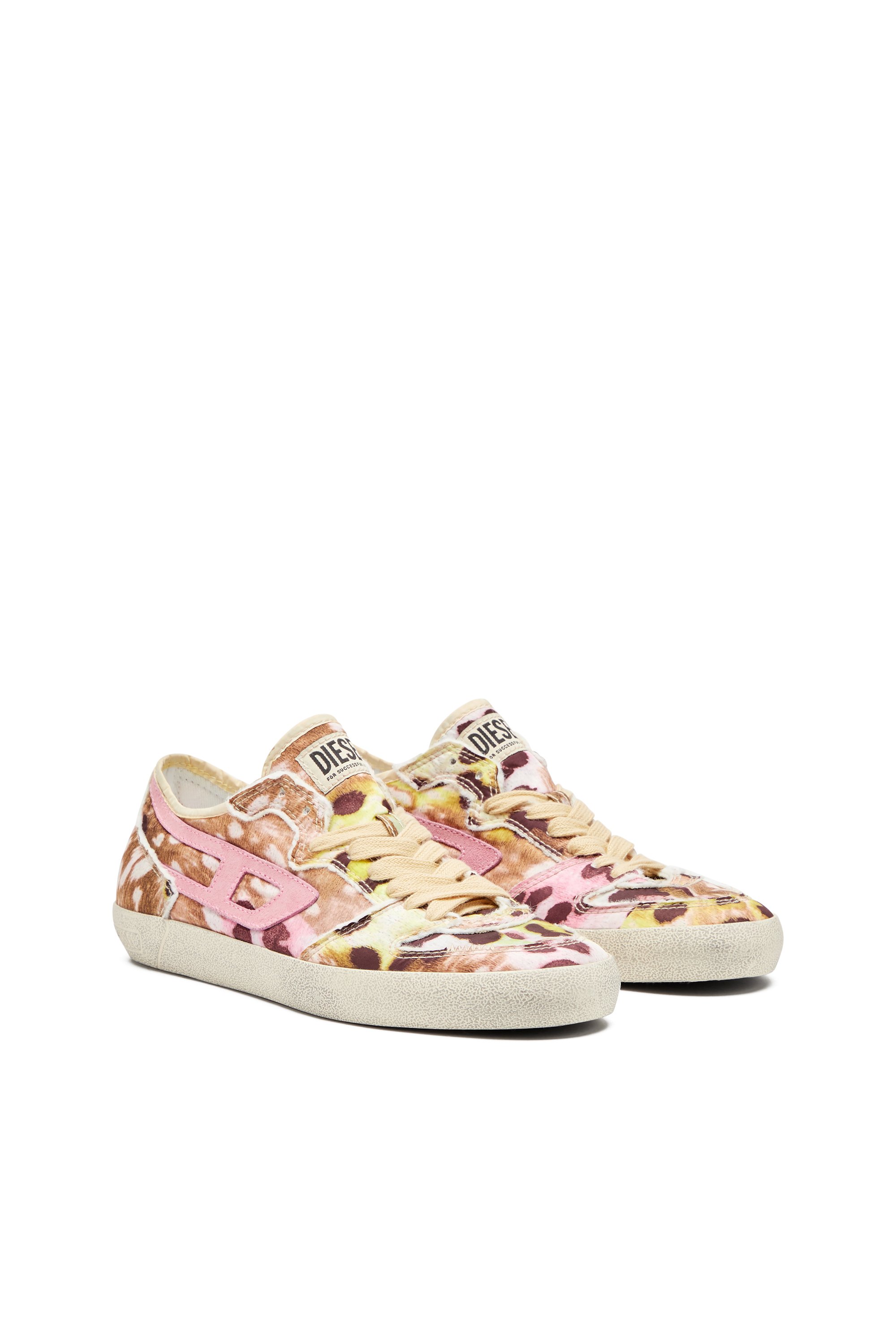 Diesel - S-LEROJI D-1 LOW W, Sneaker in nylon stampato distressed Donna in Multicolor - 2