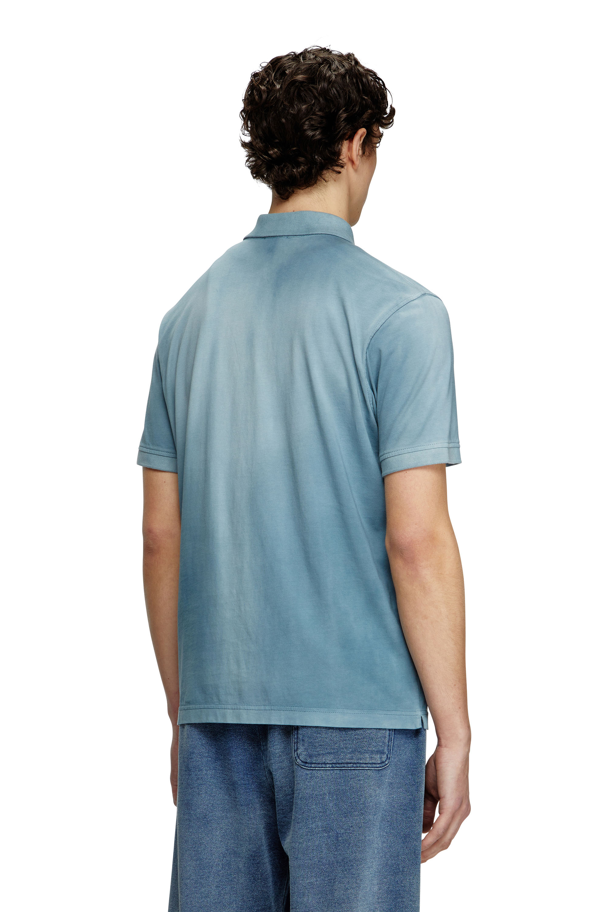 Diesel - T-REJUST-R3, Polo in jersey fluido con ricamo logo Uomo in Blu - 4