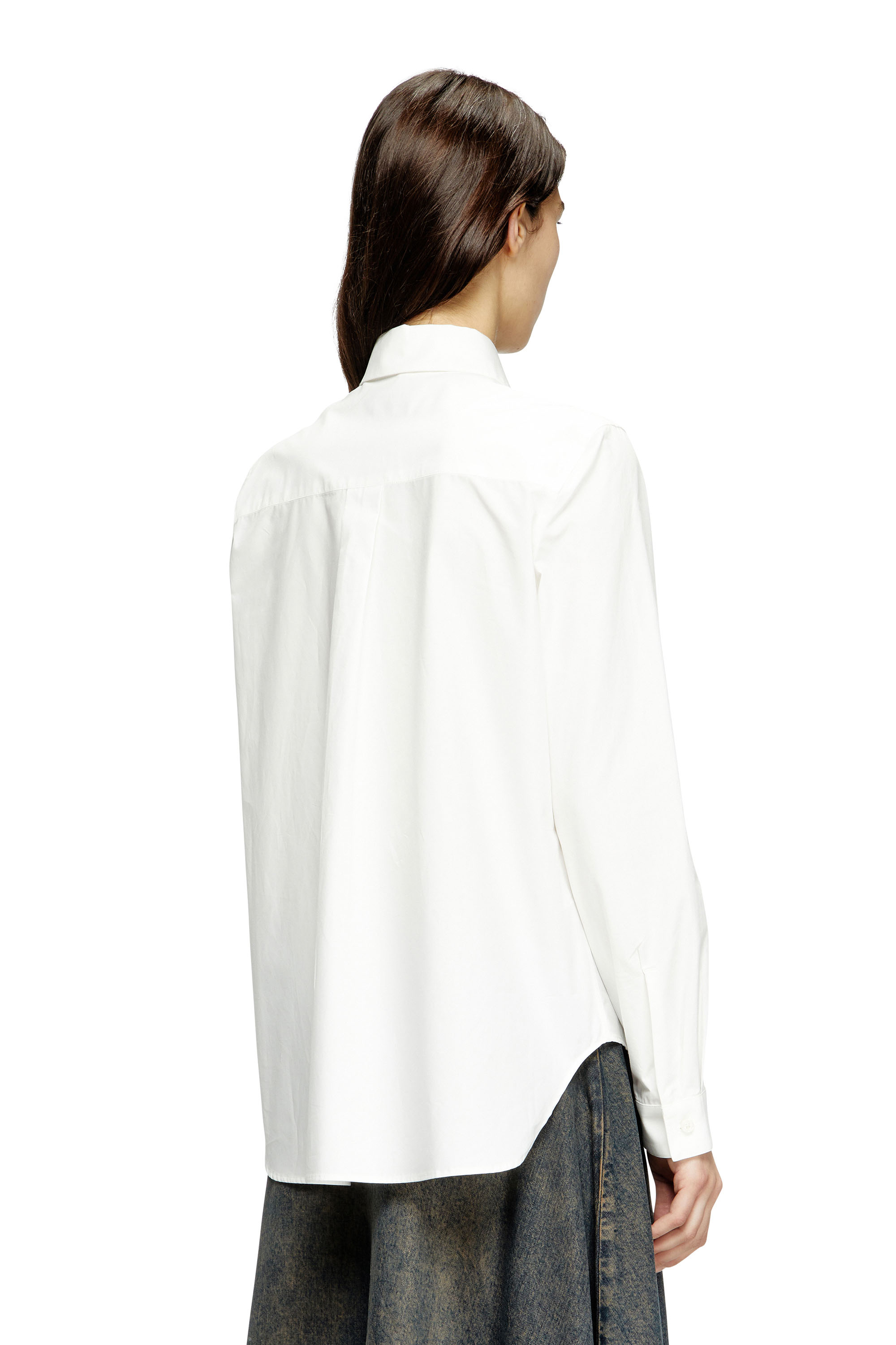 Diesel - C-RONOS, Camicia in popeline con logo Oval D Donna in ToBeDefined - 4