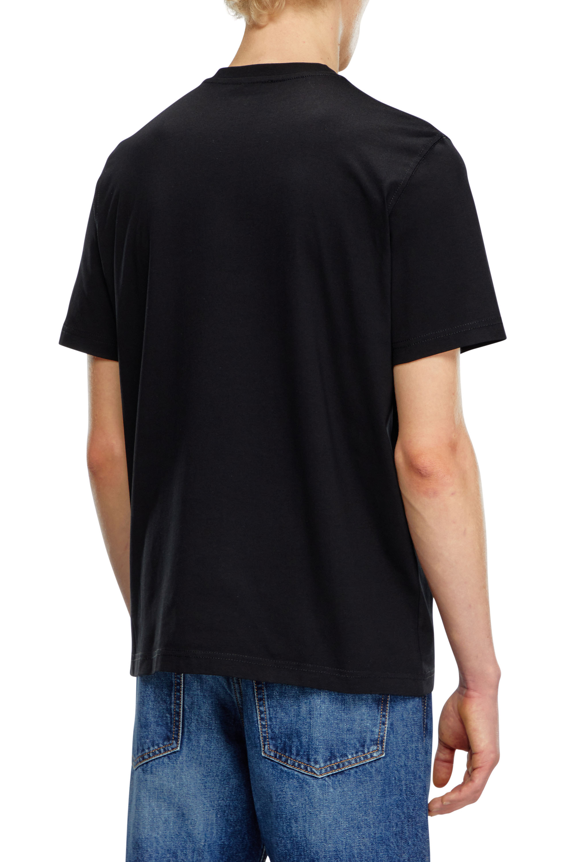 Diesel - T-ADJUST-Q7, T-shirt con logo Diesel sfumato Uomo in Nero - 2