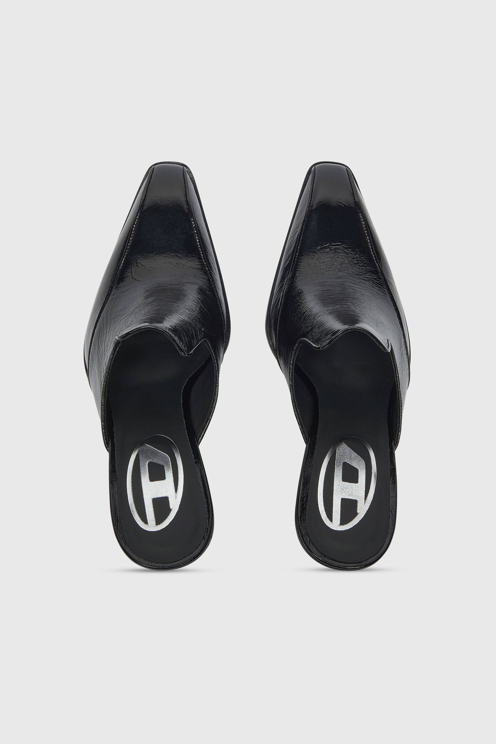 Diesel - D-LUFFY-75-MULE, D-Luffy - Mules stile western in pelle verniciata Donna in Nero - 4