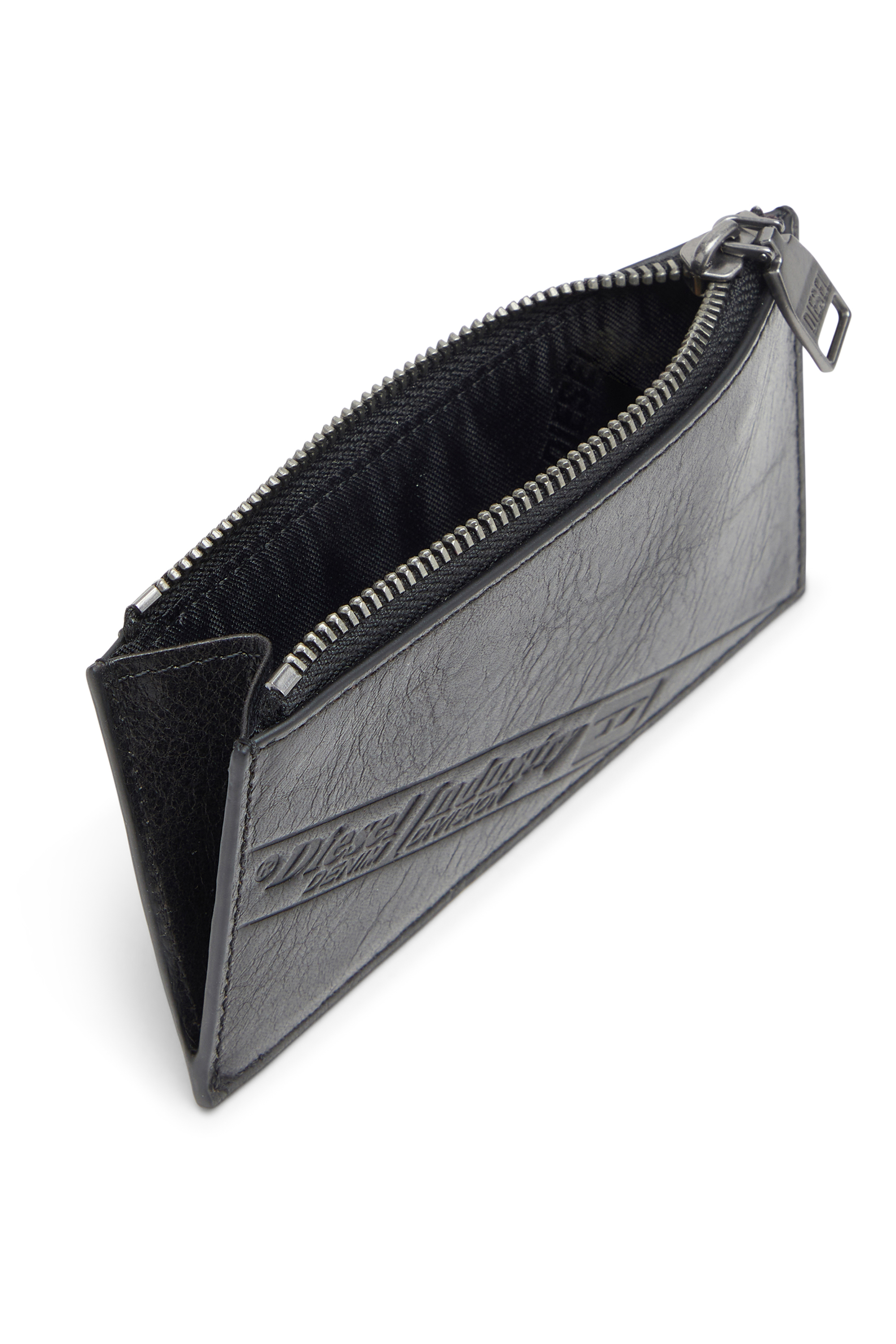 Diesel - FLAG-D CARD HOLDER III, Portatessere in pelle con chiusura a zip Uomo in Nero - 3