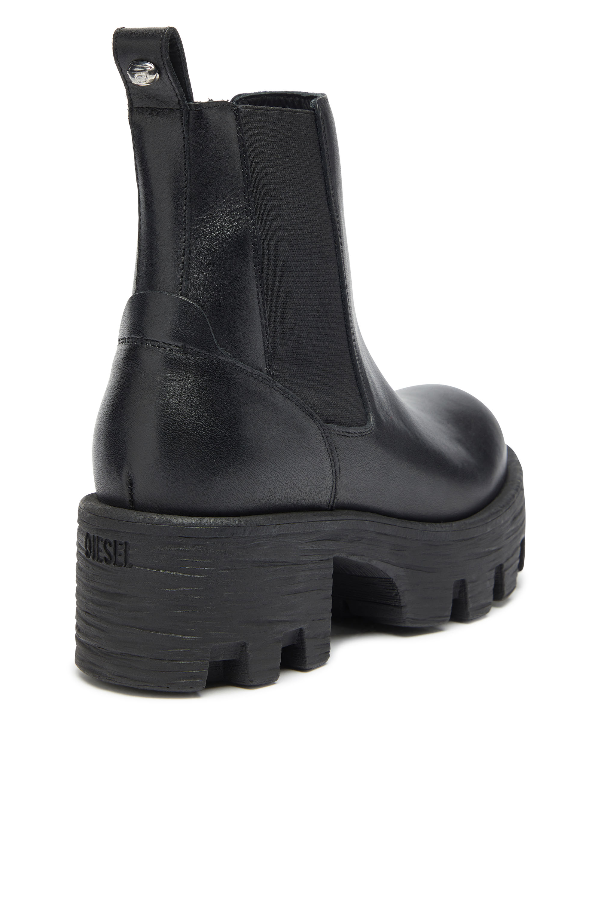 Diesel - D-HAMMER CHUNKY W, D-Hammer - Stivali in pelle con suola carrarmato Donna in Nero - 4