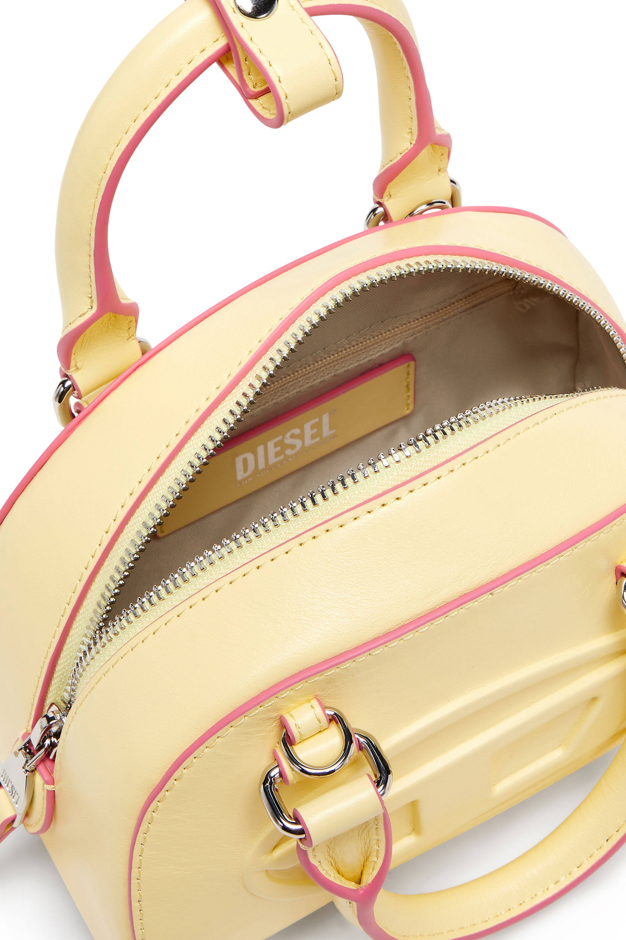 Diesel - 1DR DOME CROSSBODY, 1DR Dome-Borsa bowling mini in pelle Donna in Giallo - 3