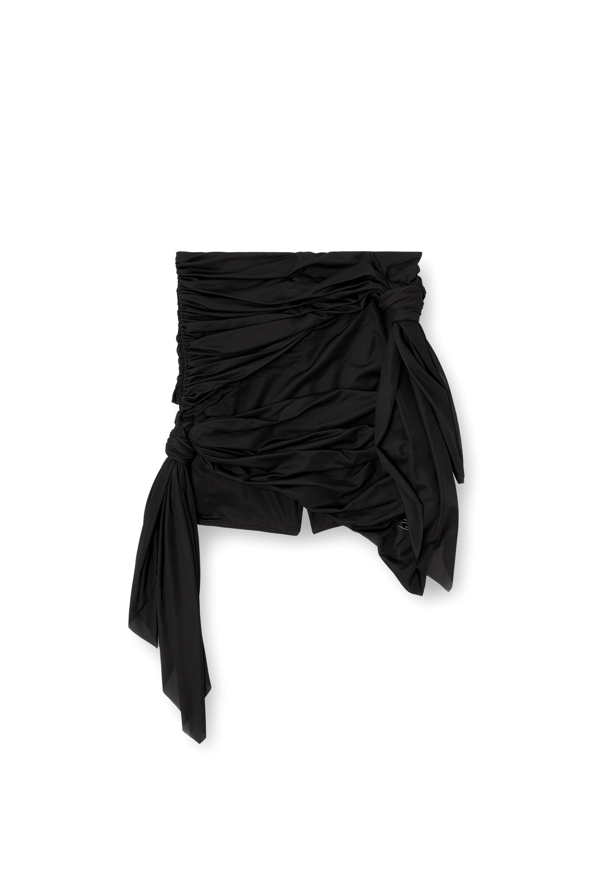 Diesel - O-RUELLIA-PLAIN, Minigonna bandana in jersey drappeggiato Donna in Nero - 3