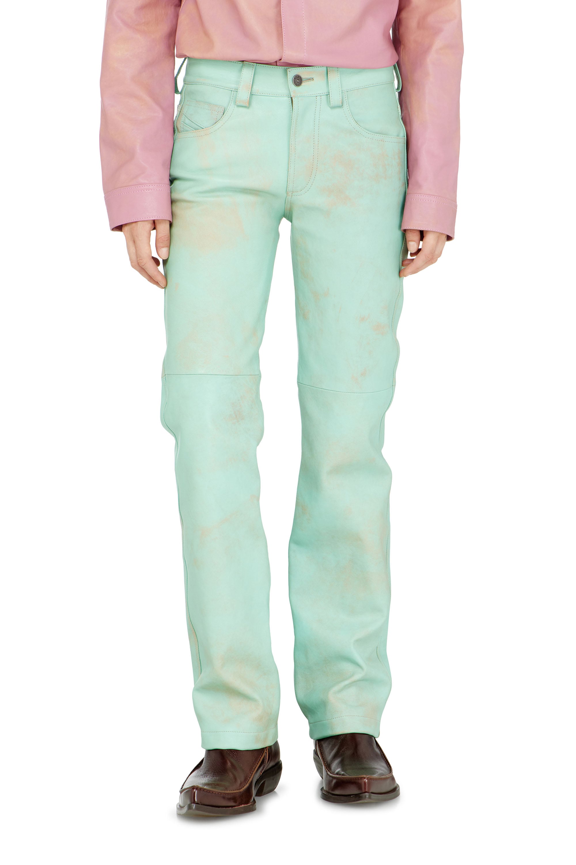 Diesel - L-POCKA, Pantaloni in pelle lavorata Donna in ToBeDefined - 2