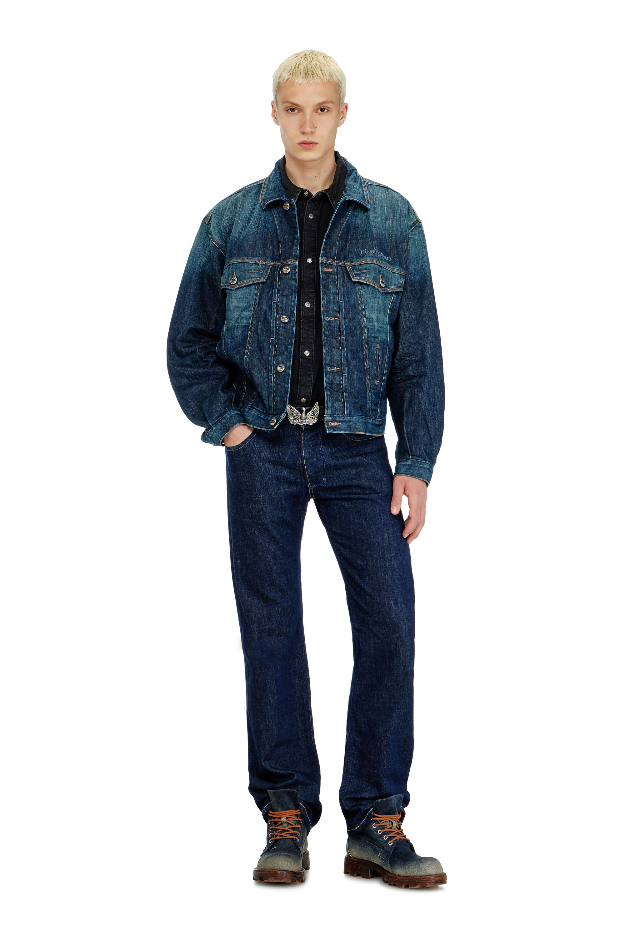 Diesel - D-DENVER-CL, Trucker jacket in denim selvedge Unisex in Blu - 2