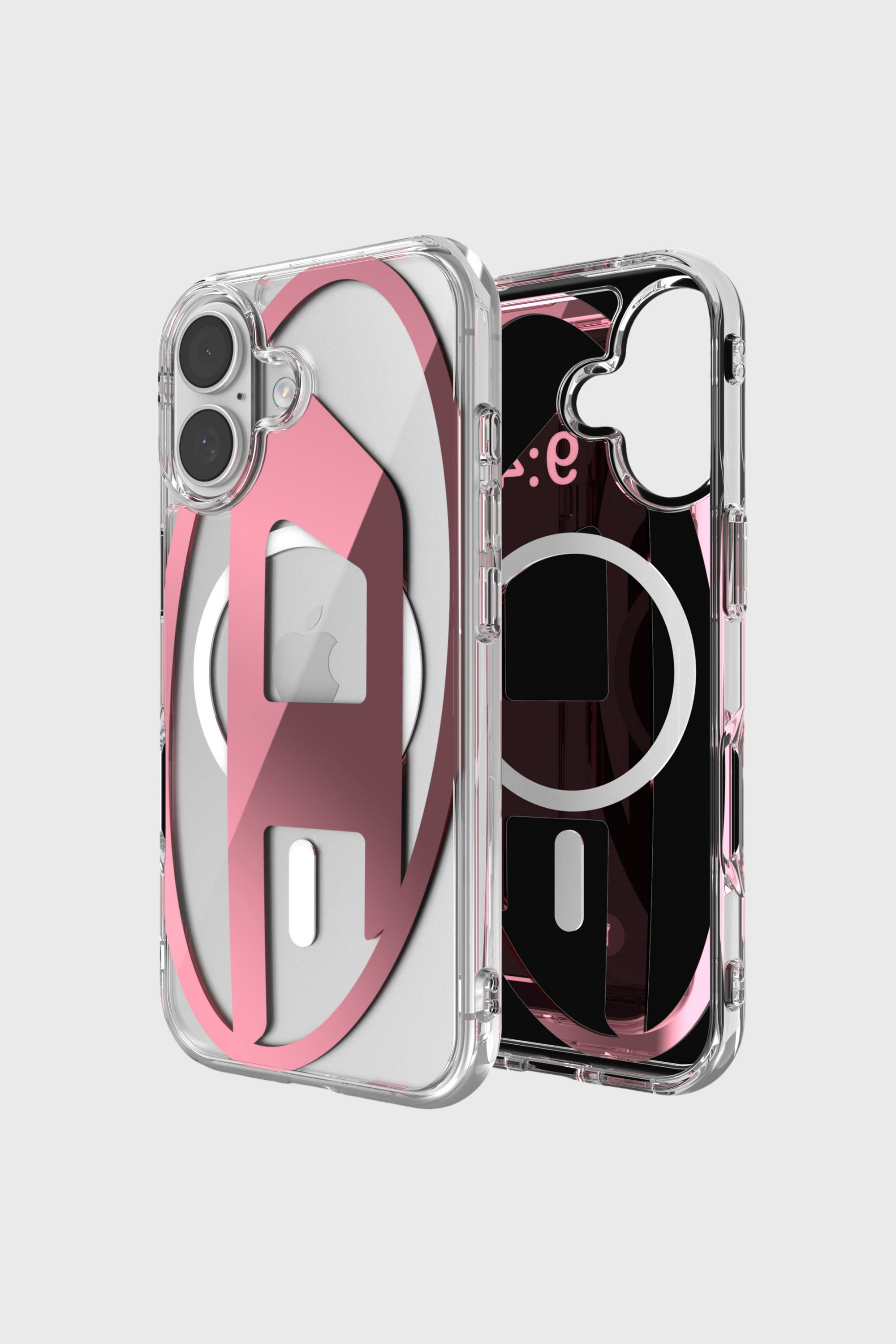 Diesel - 60419 AOP CASE, Custodia metallica Oval D con Magsafe per iPhone 17 Unisex in Rosa - 1