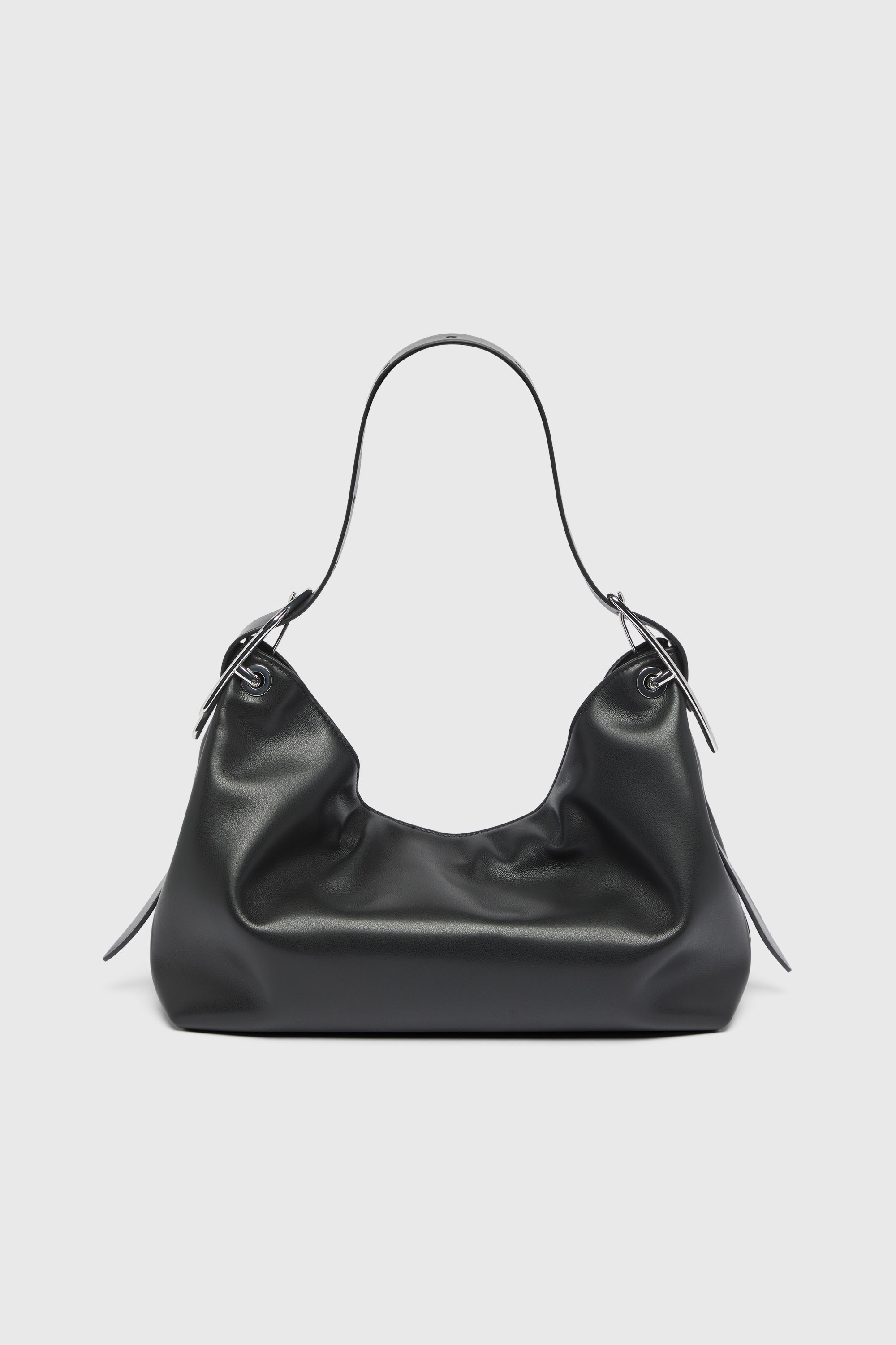 Diesel - D-LINE HOBO S, D-Line-Borsa a spalla in pelle Donna in Nero - 3