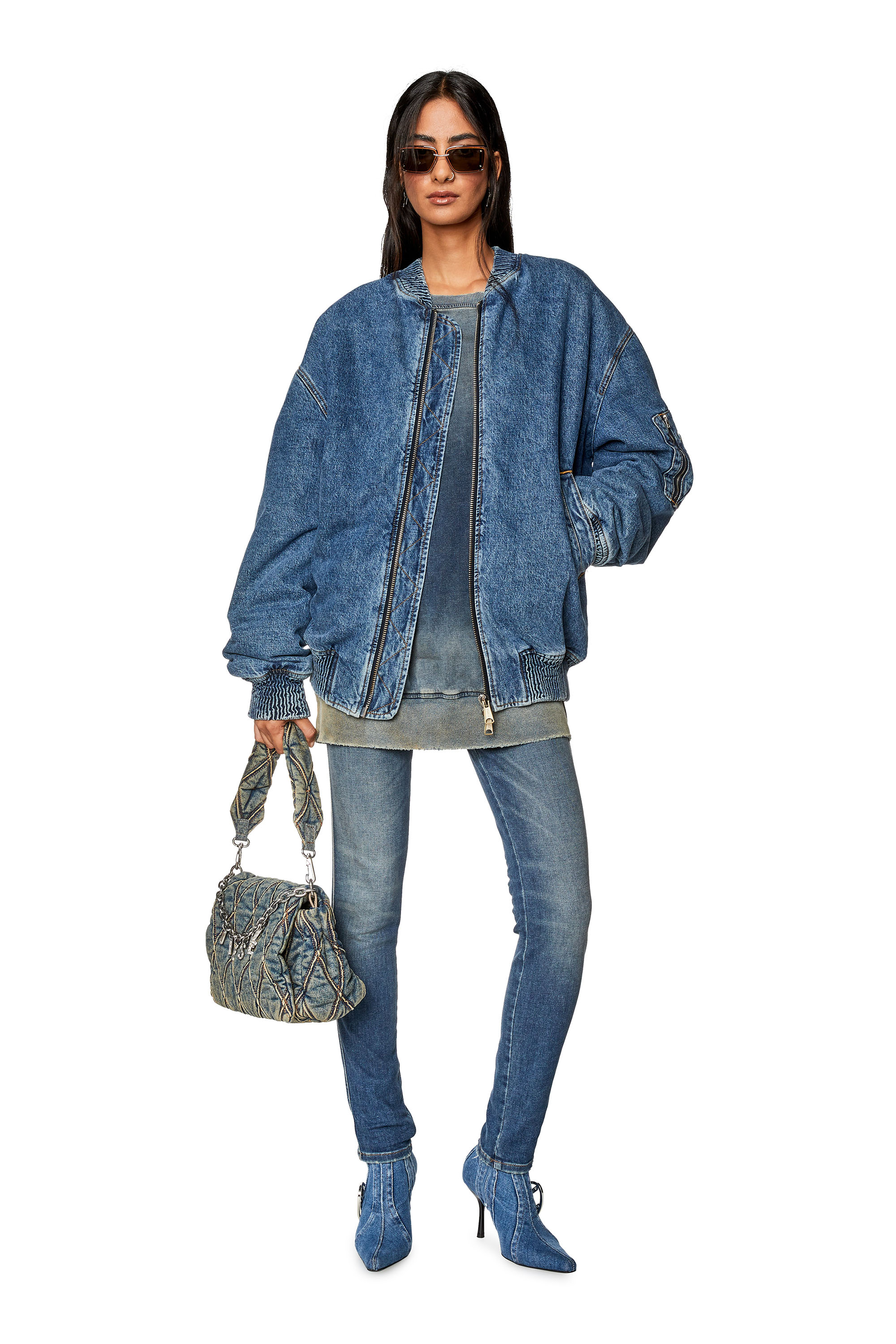 Diesel - Skinny Jeans 2015 Babhila 09G71, Blu Scuro - Image 1