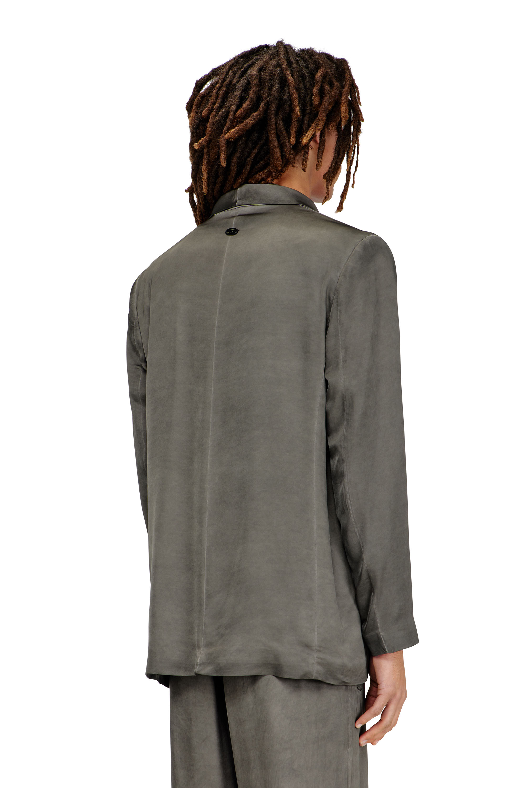 Diesel - J-ARMAN-ALBG, Blazer un viscosa fluida dirt-wash Uomo in Grigio - 4