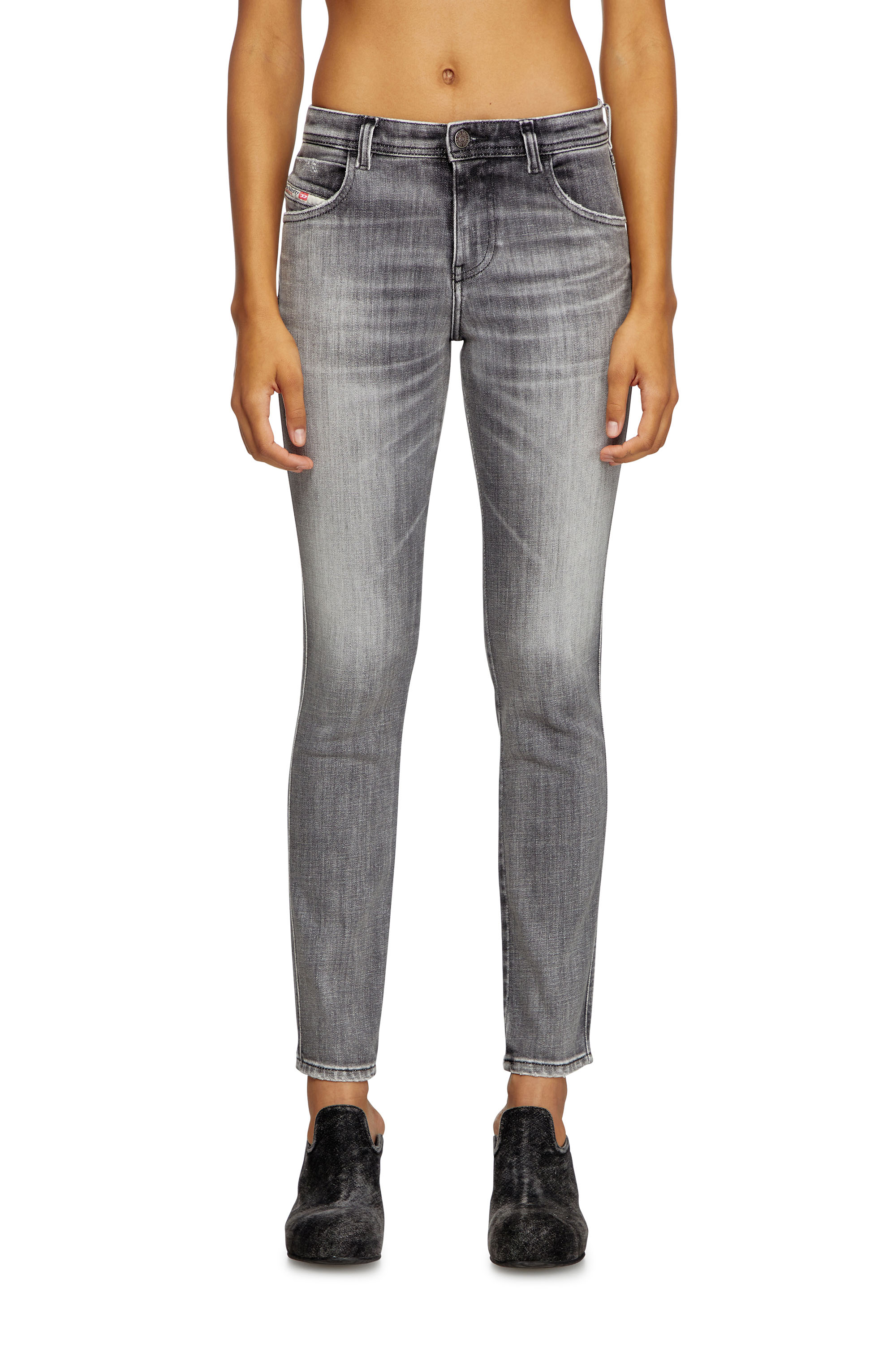 Diesel - Skinny Jeans 2015 Babhila 09J29 Donna, Grigio - Image 2