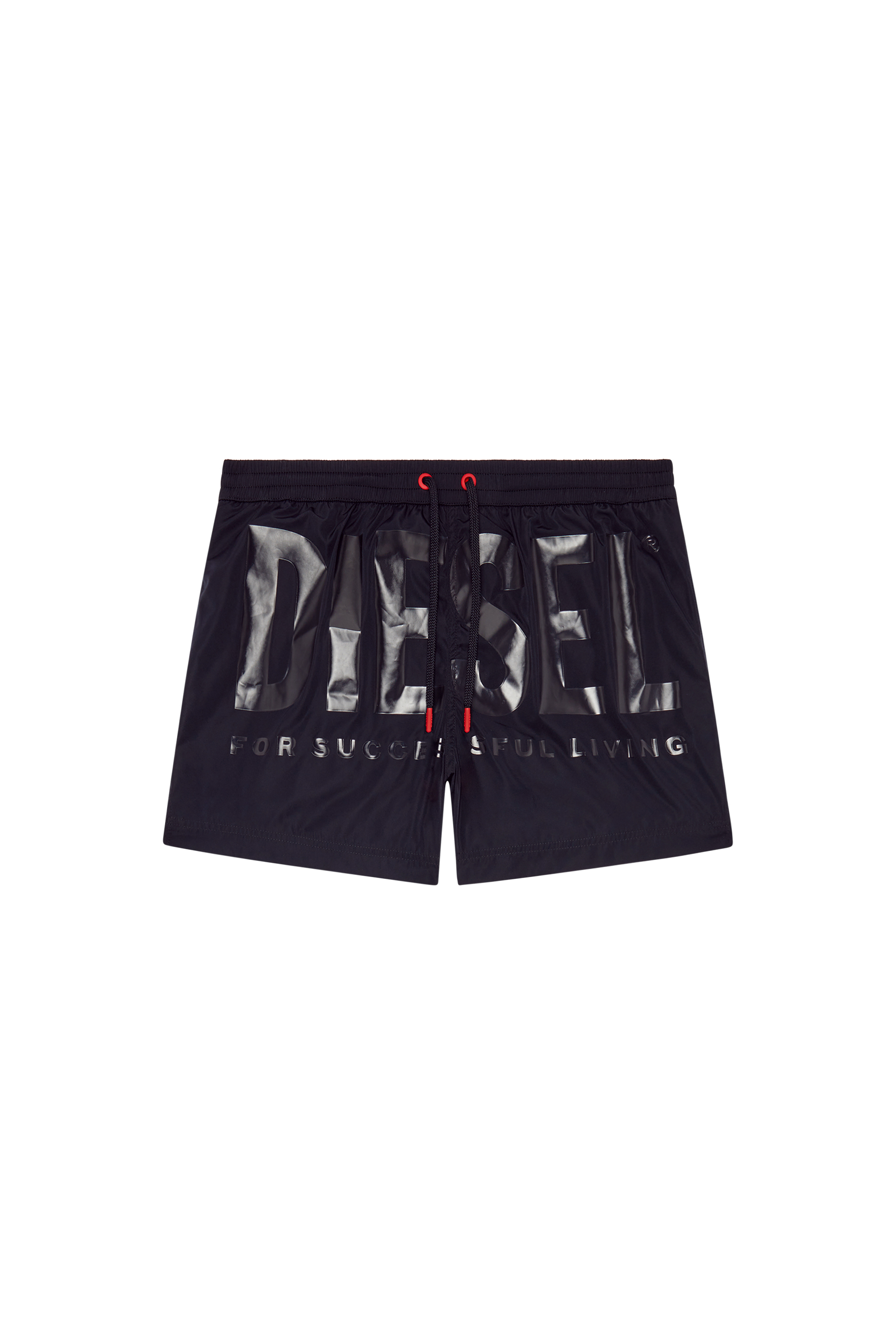 Diesel - BMBX-KEN-37, Pantaloncini da mare con logo in tono Uomo in Nero - 4