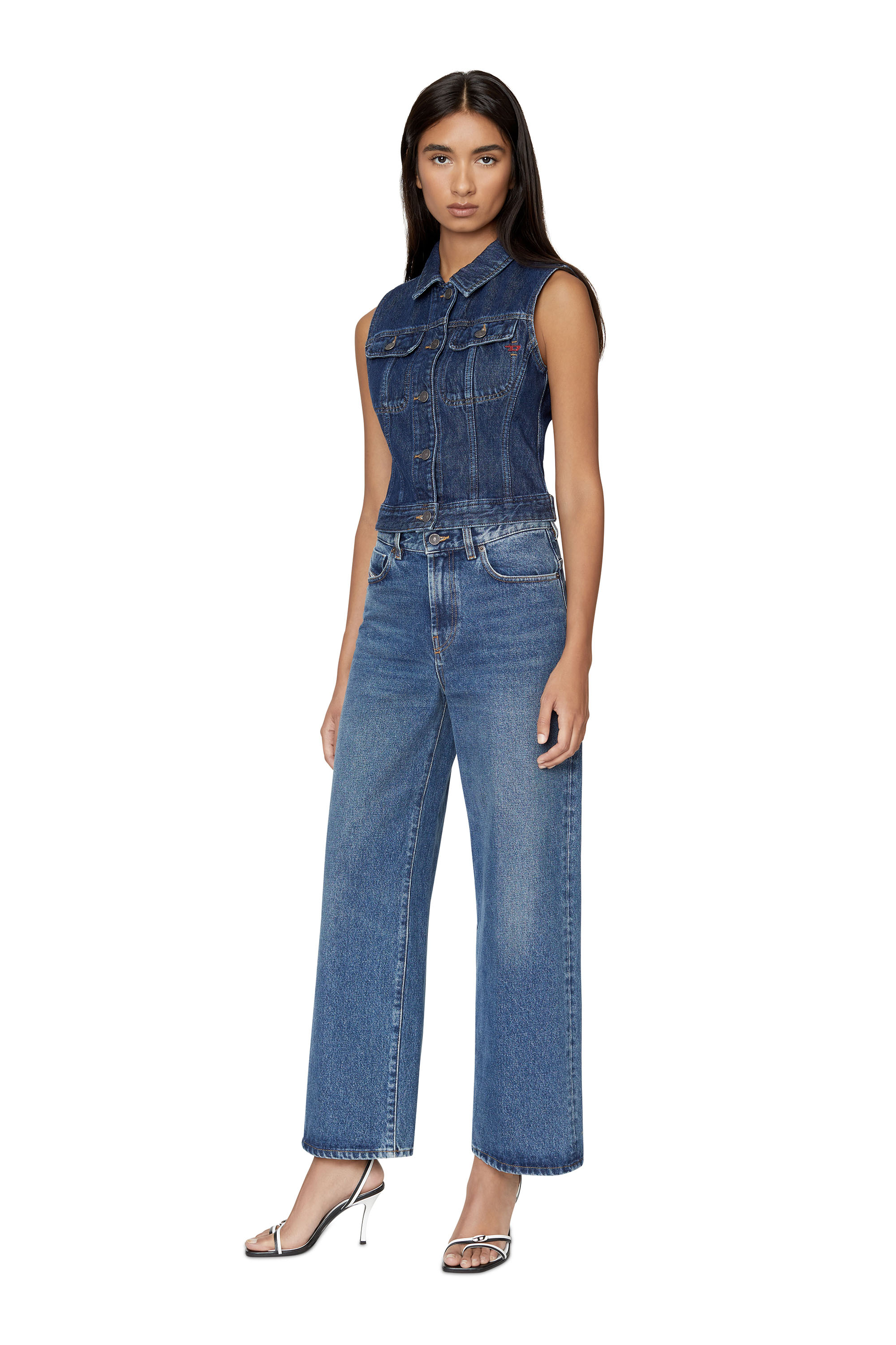 Diesel - 2000 WIDEE 007E5 Bootcut and Flare Jeans, Blu medio - Image 5