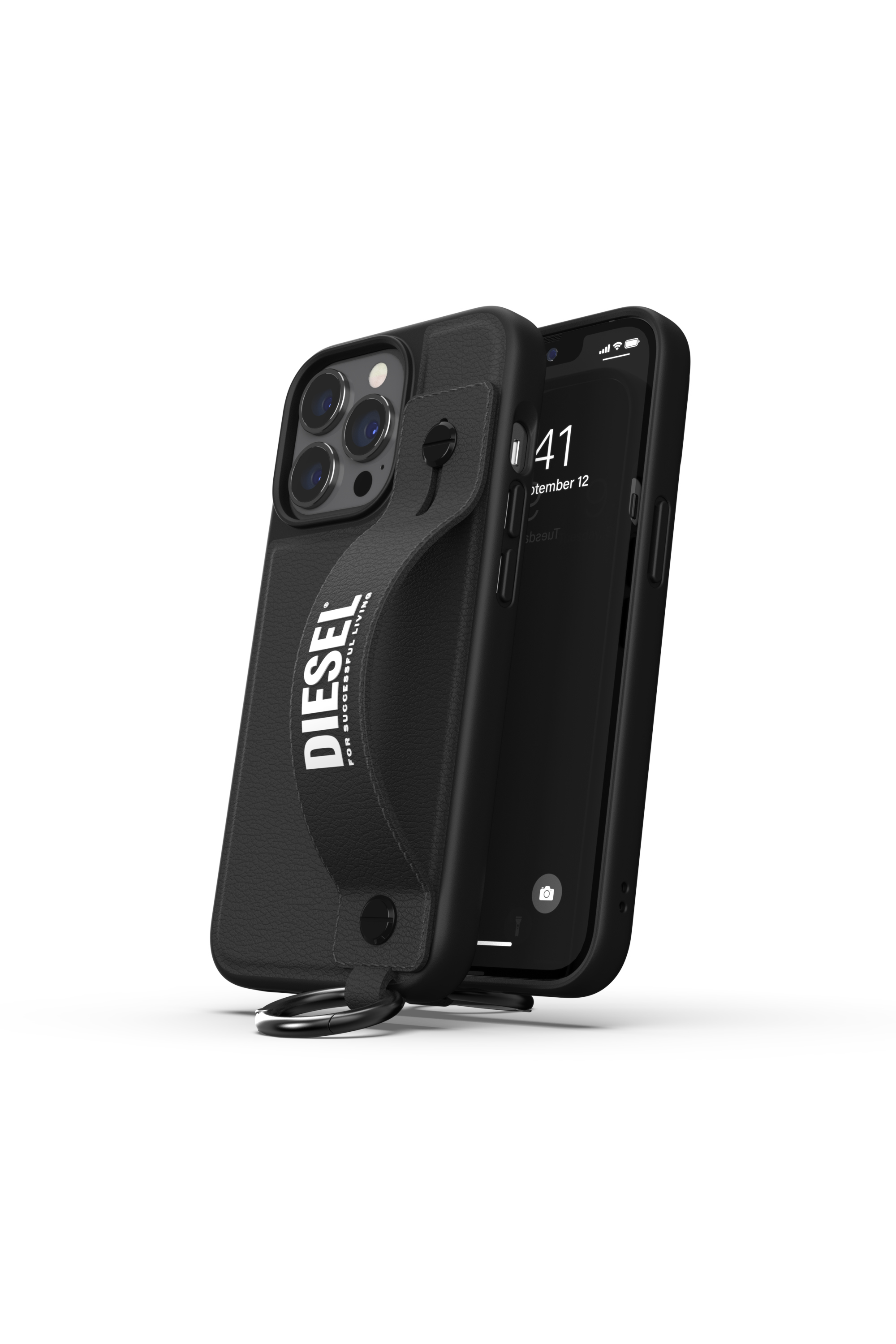 Diesel - 47177 TECH CHAIN, Cover con cinturino per iPhone 13/13 Pro Unisex in Nero - 3