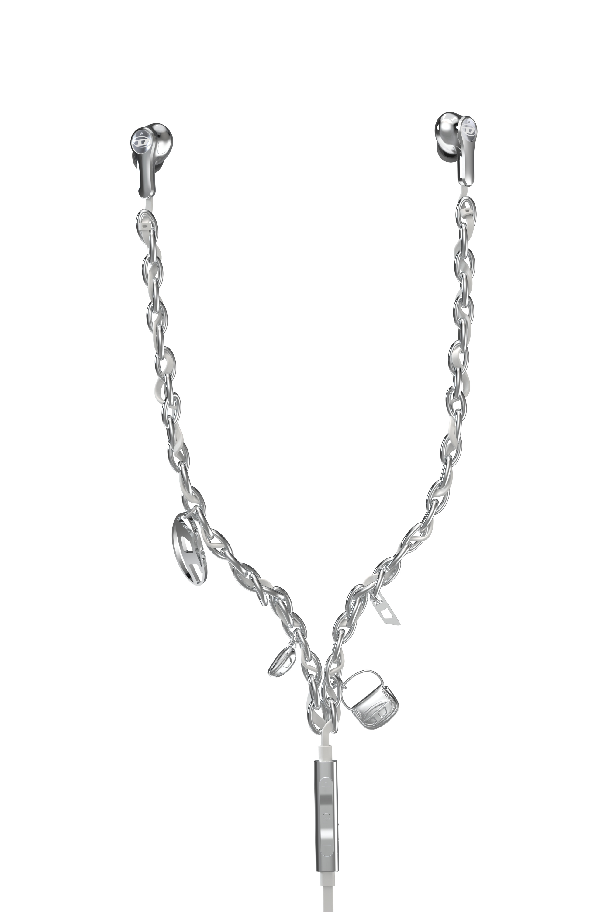 Diesel - 60458  WIRED EARBUDS WIRED EARBUDS, Auricolari con filo e charms argento Unisex in Argento - 2