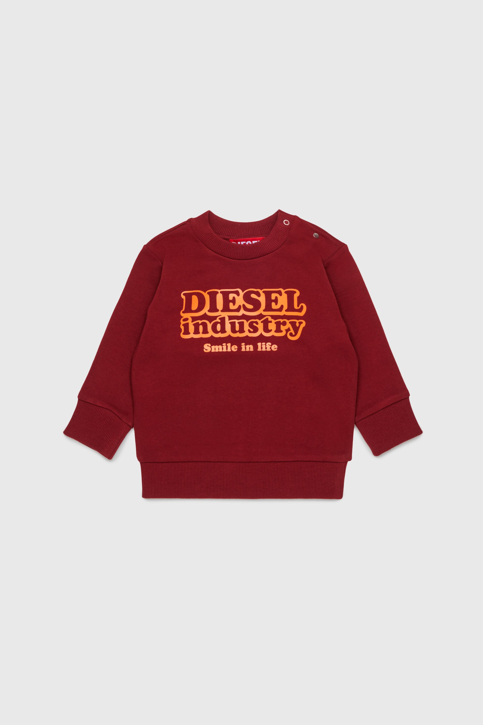Diesel - SLODIMB, Felpa in cotone con stampa Diesel Industry Uomo in Rosso - 1