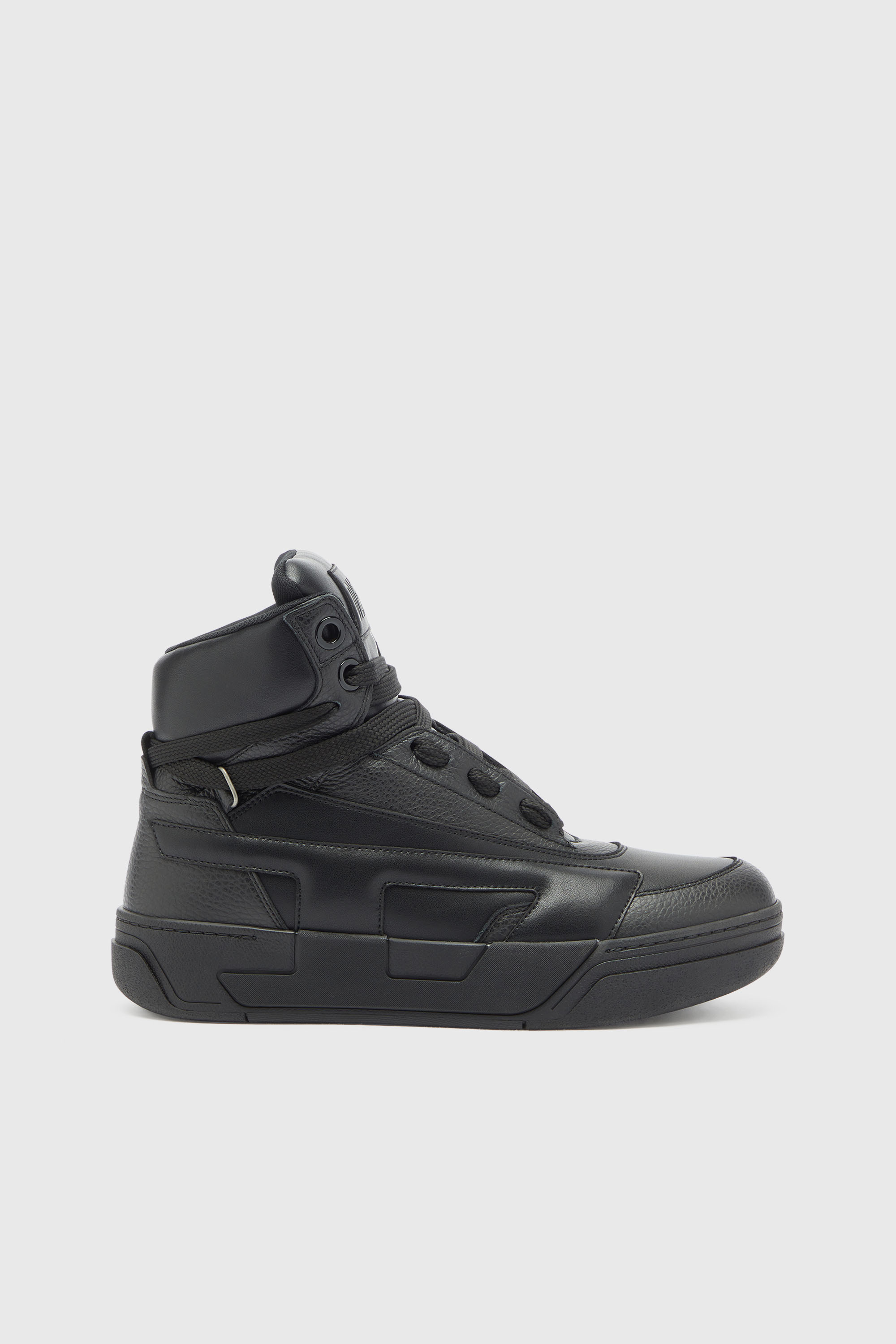 Diesel - S-D-OLLIE MID, S-D-Ollie - Sneakers alte in pelle con D logo Uomo in Nero - 1