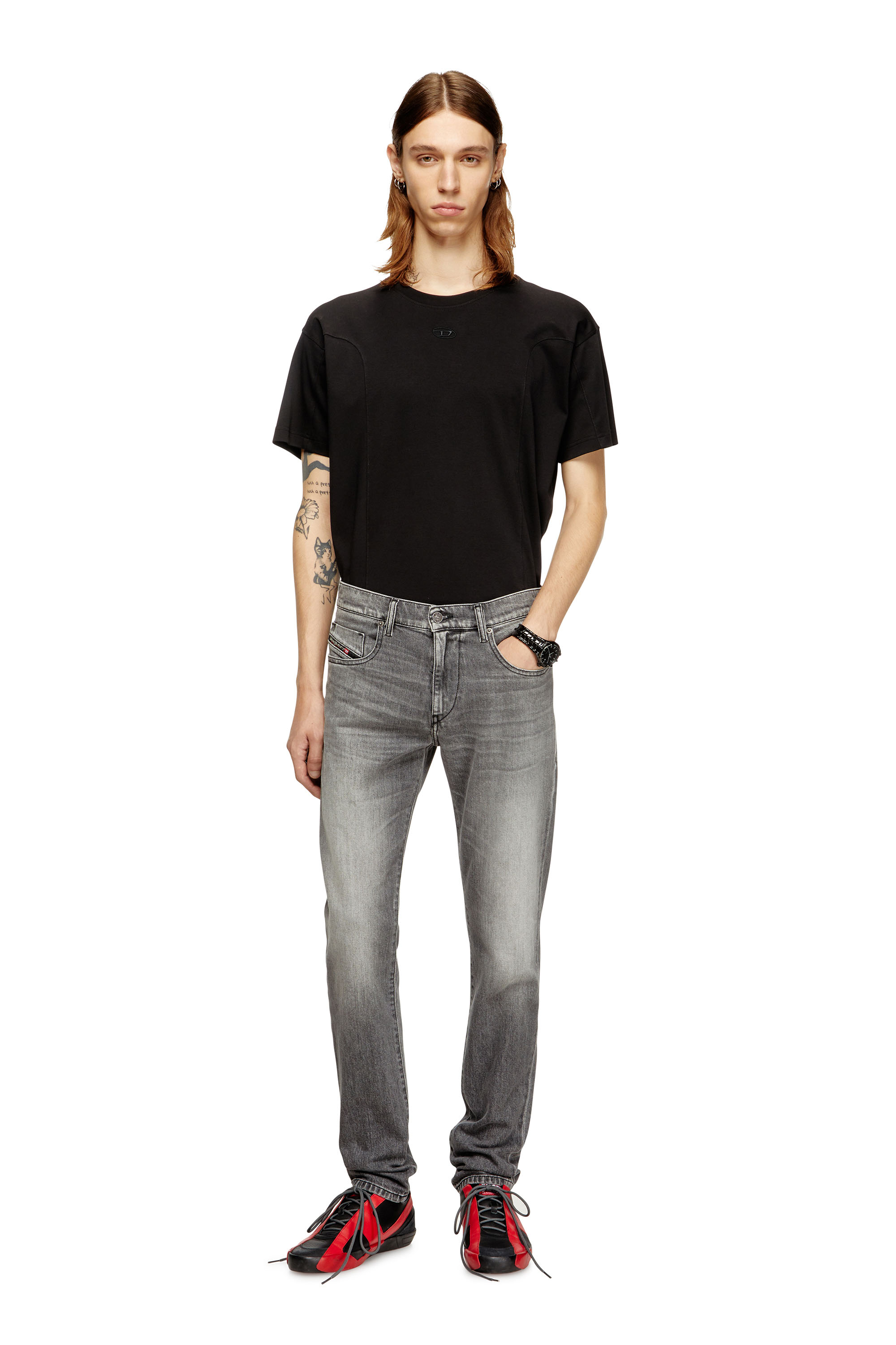 Diesel - Slim Jeans 2019 D-Strukt 09M30 Uomo, Grigio - Image 2