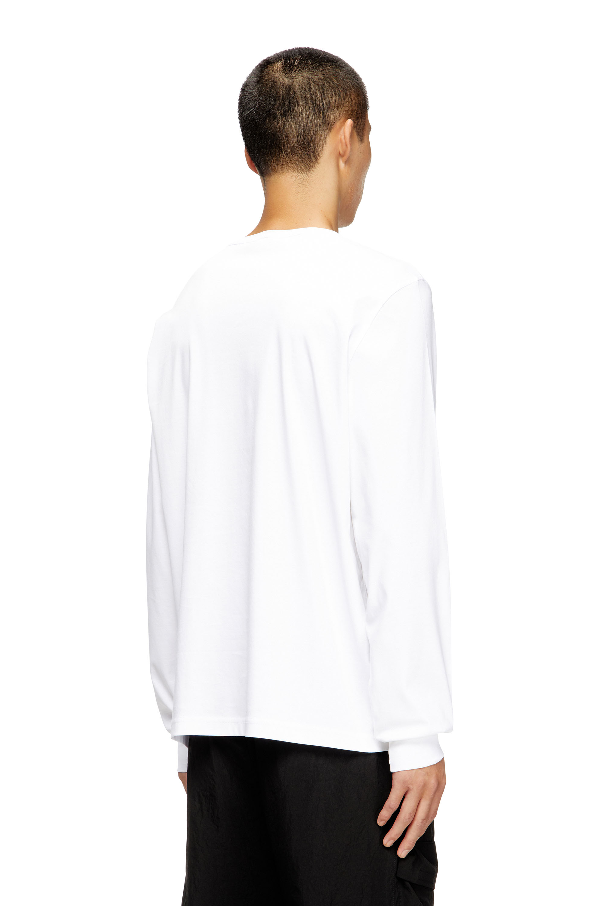 Diesel - T-MADJUST-LS-T1, T-shirt in cotone a maniche lunghe Uomo in Bianco - 4