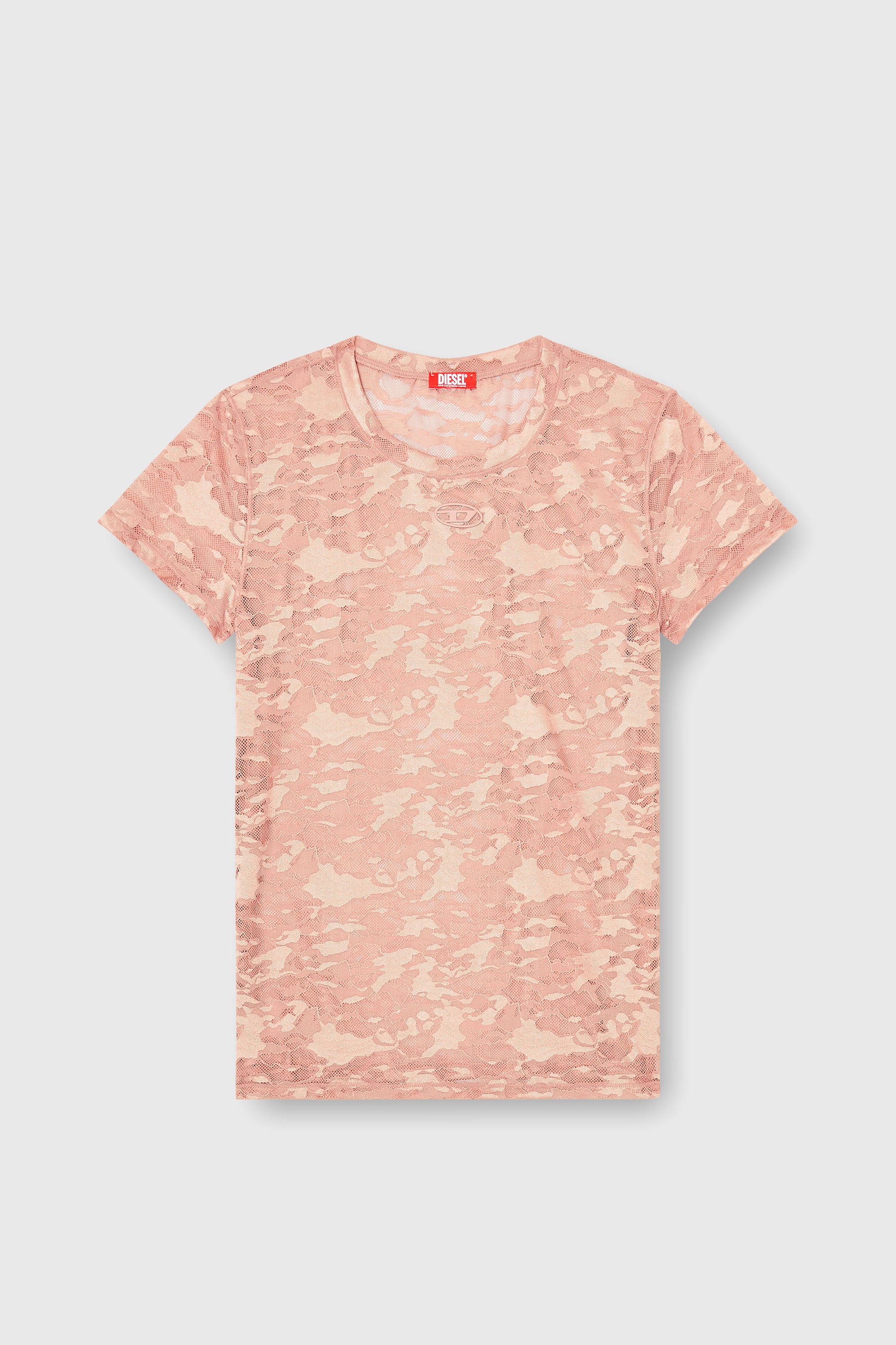 Diesel - KASIA-UTLT, T-shirt in pizzo camouflage Donna in Rosa - 2