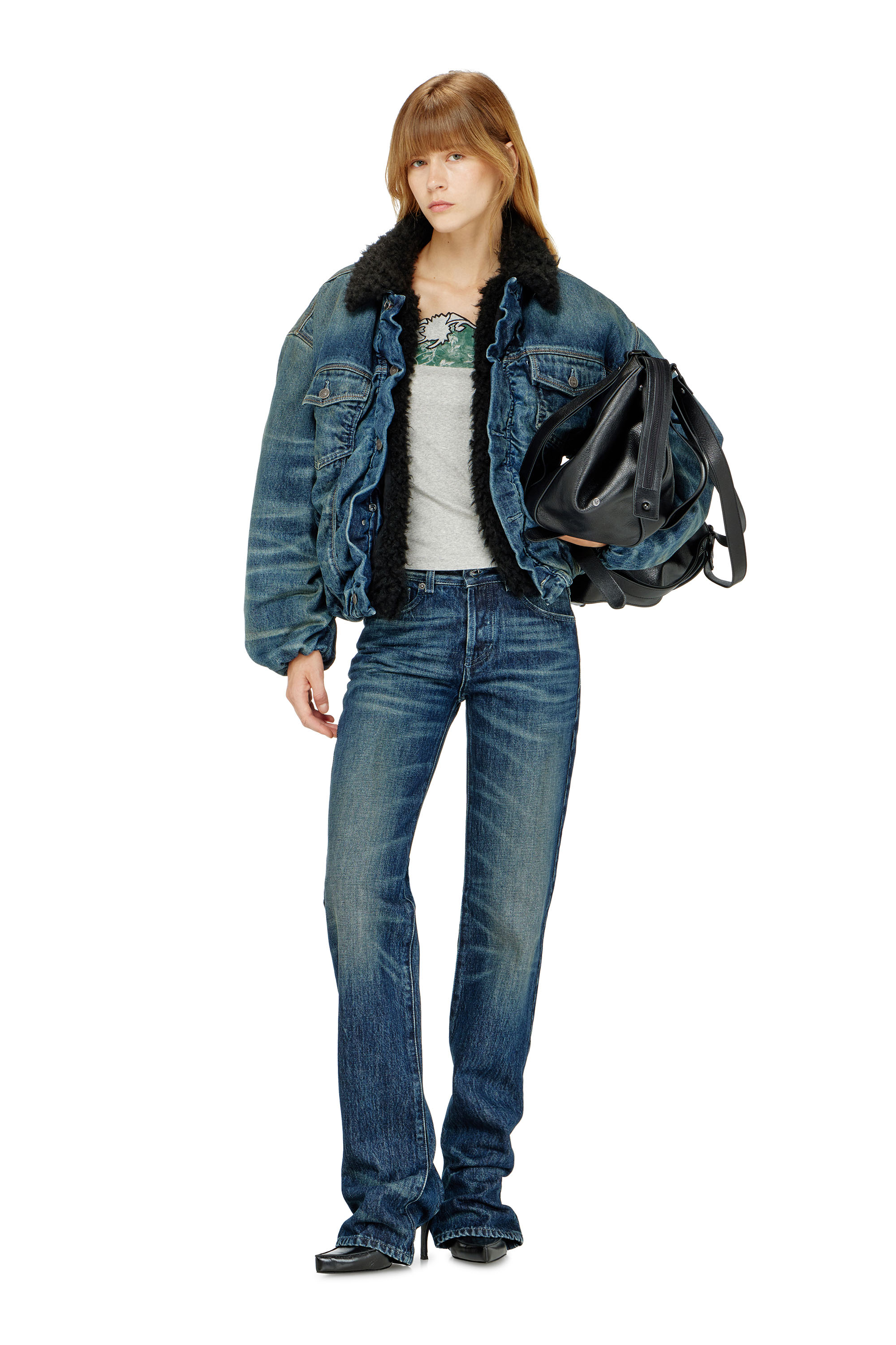 Diesel - T-EDNA, Canotta a costine con ricamo floreale a contorno Donna in ToBeDefined - 1